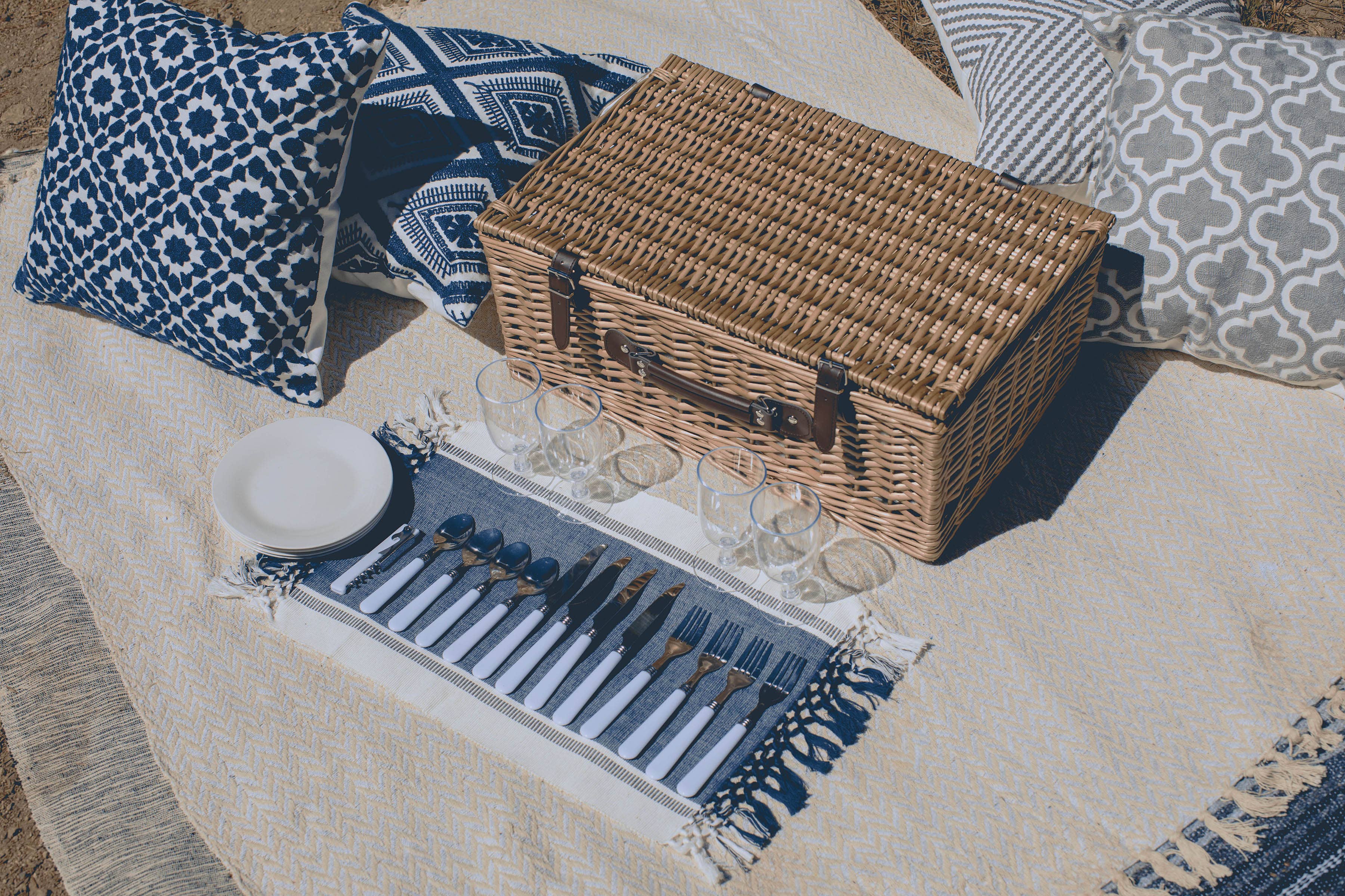 Belmont Picnic Basket, (Navy Blue & White Stripe) - Image 20