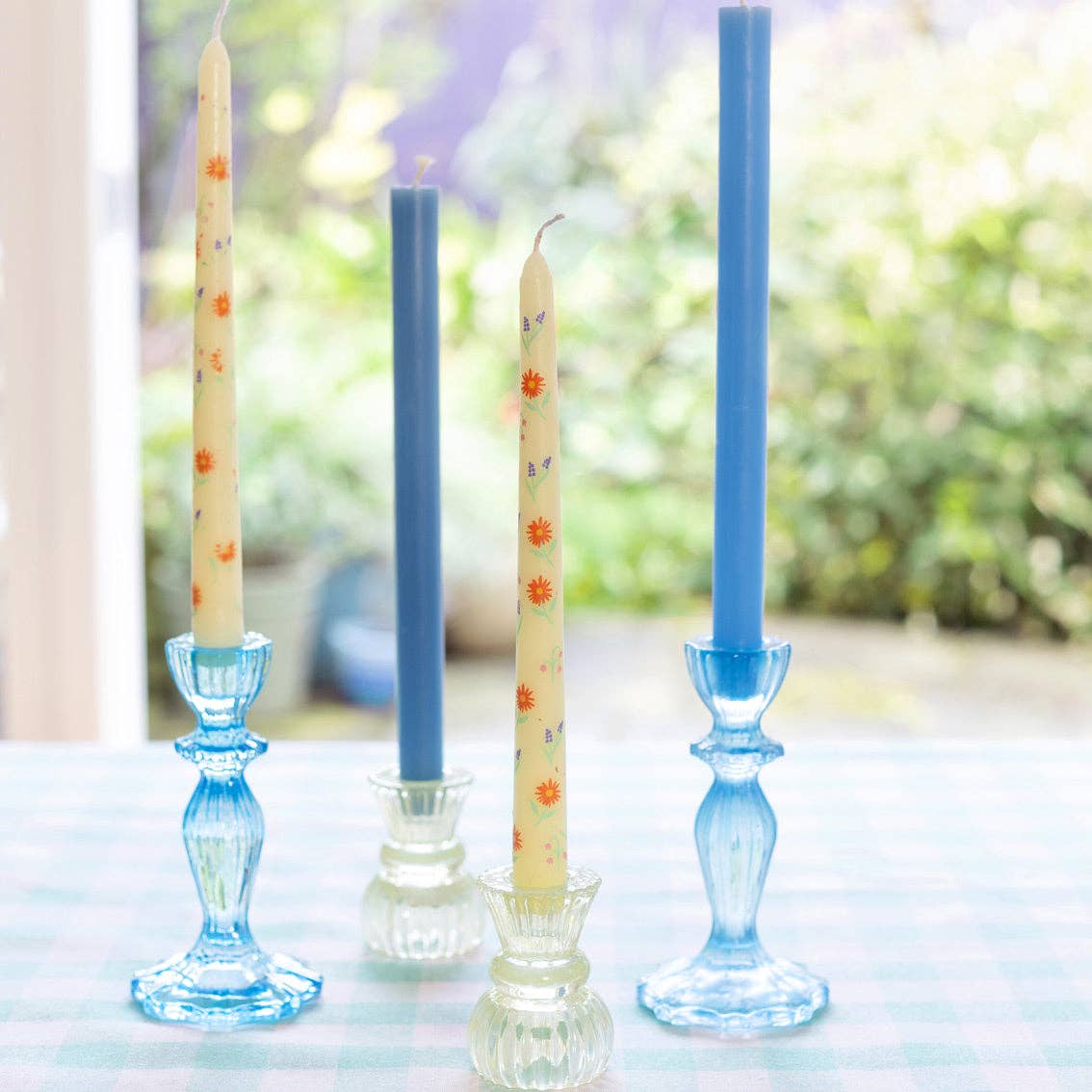 Blue Glass Candle Holder - Image 2