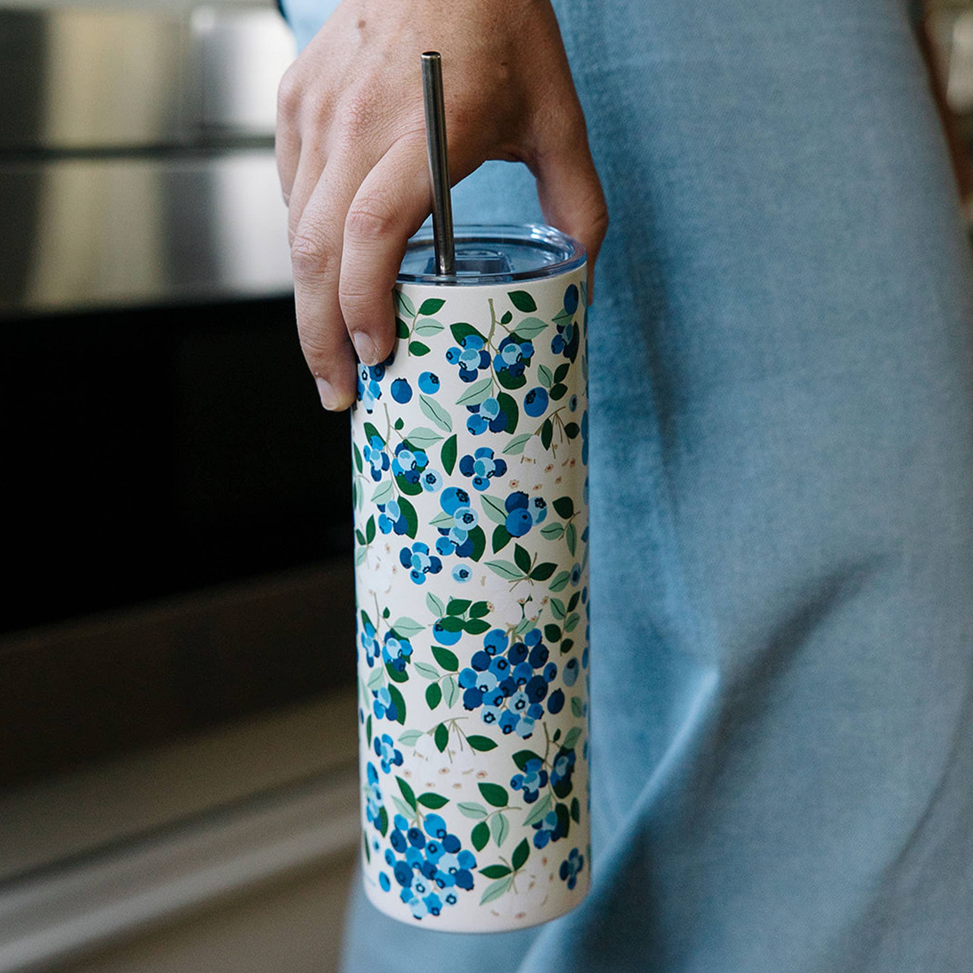 Blueberry Field 20oz Stainless Steel Skinny Tumbler - Image 5