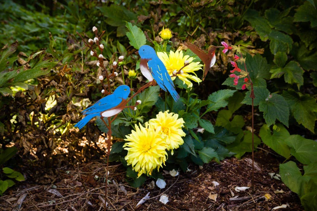 Bluebirds on Pussy Willow Pick -Painted - Image 10
