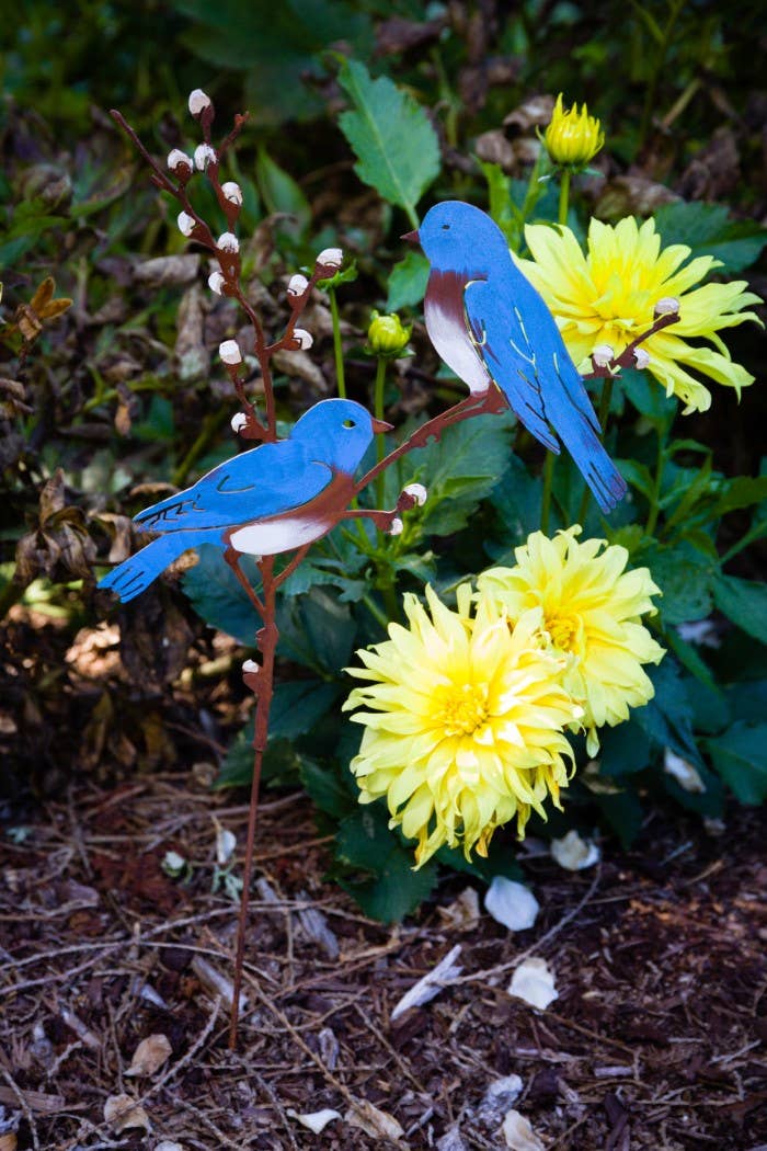 Bluebirds on Pussy Willow Pick -Painted - Image 11