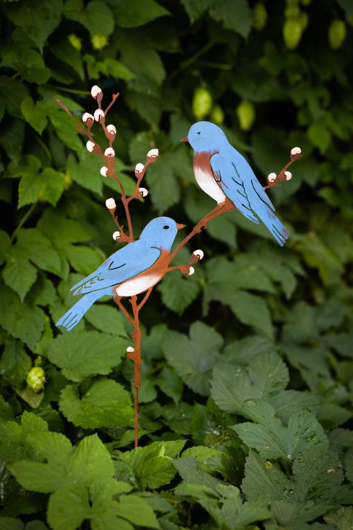 Bluebirds on Pussy Willow Pick -Painted - Image 5