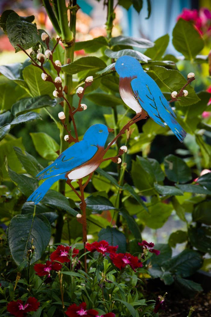 Bluebirds on Pussy Willow Pick -Painted - Image 8