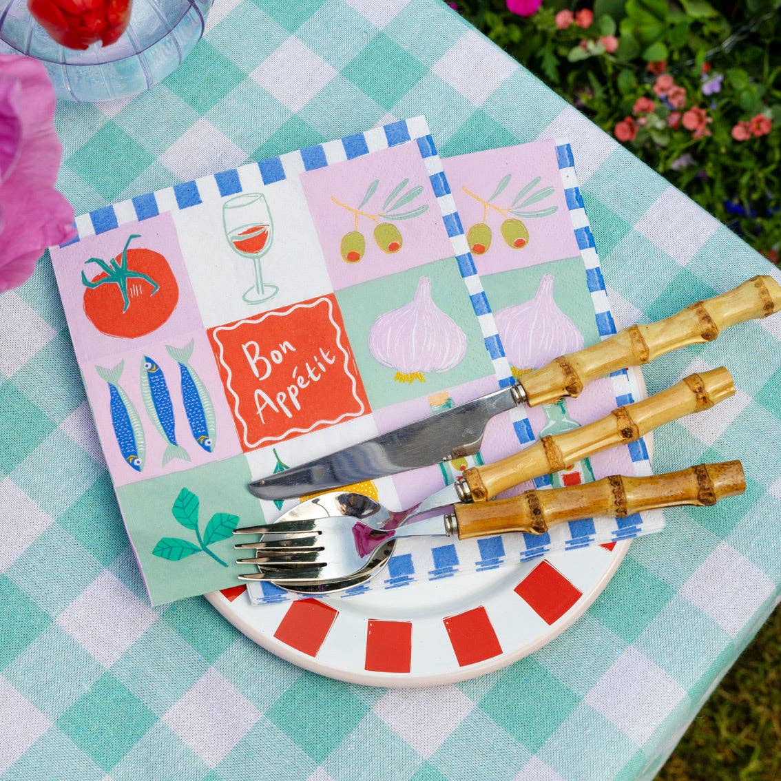Bon Appetit Recycled Paper Napkins - 20 Pack | Summer Decor | - Image 2