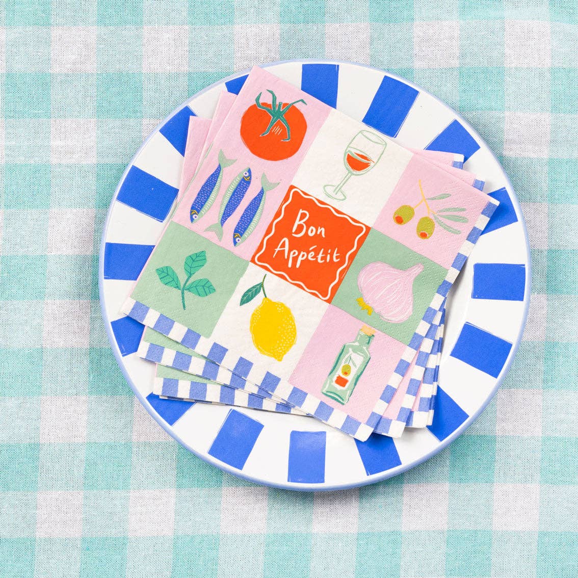 Bon Appetit Recycled Paper Napkins - 20 Pack | Summer Decor | - Image 3