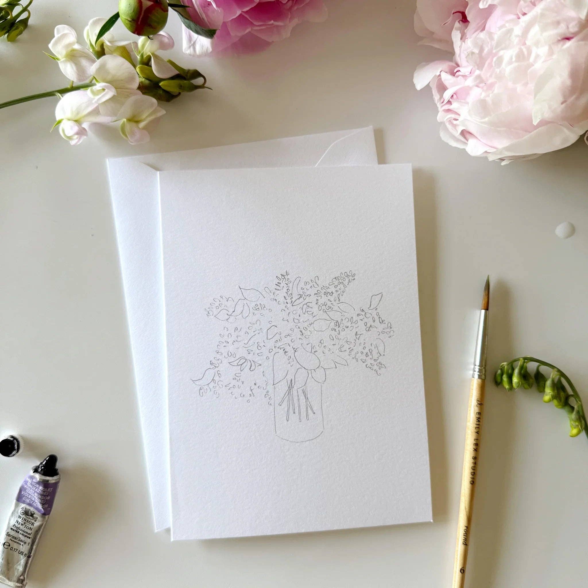Bouquets paintable watercolor notecard set - Image 5