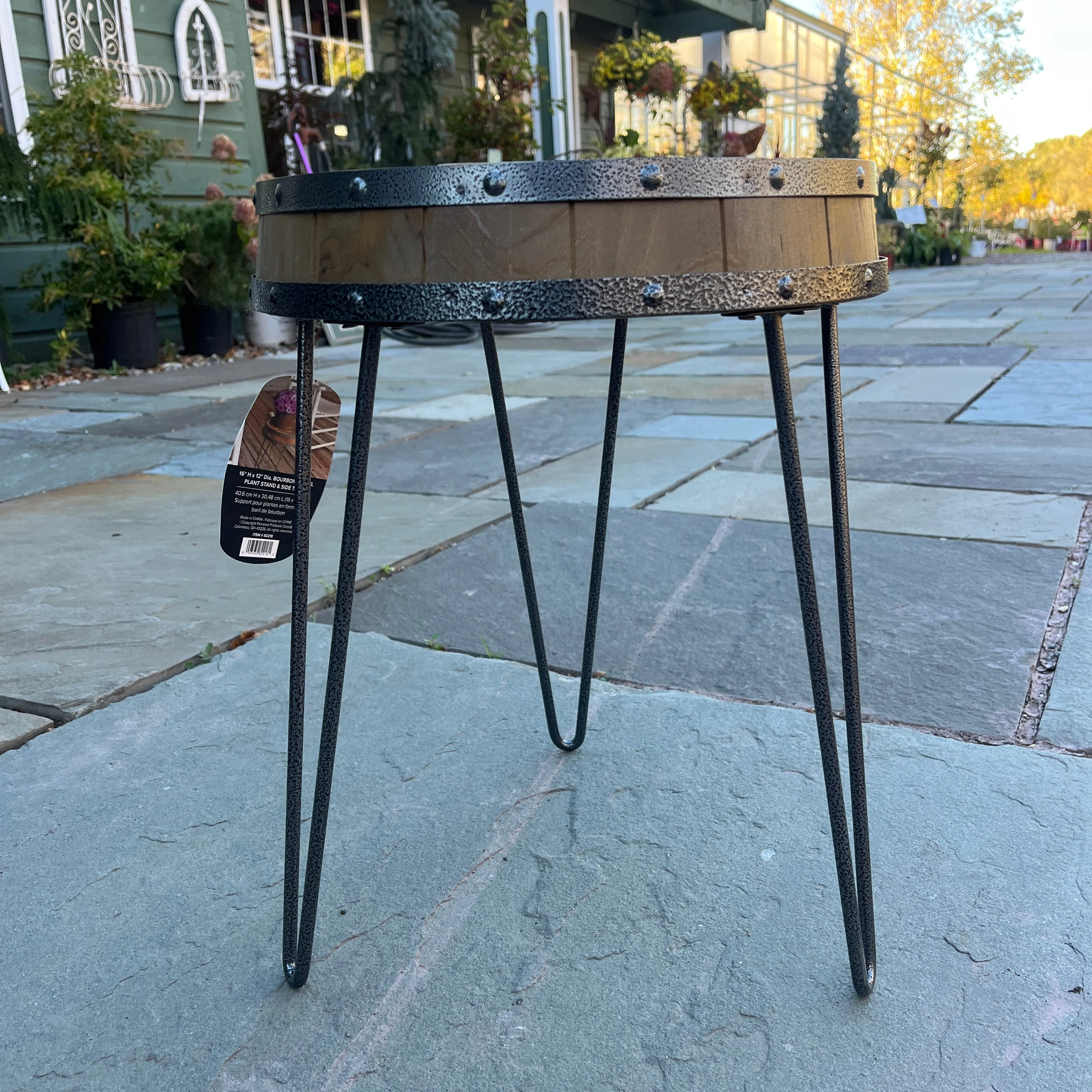 Bourbon Barrel Plant Stand & Side Table - Image 2