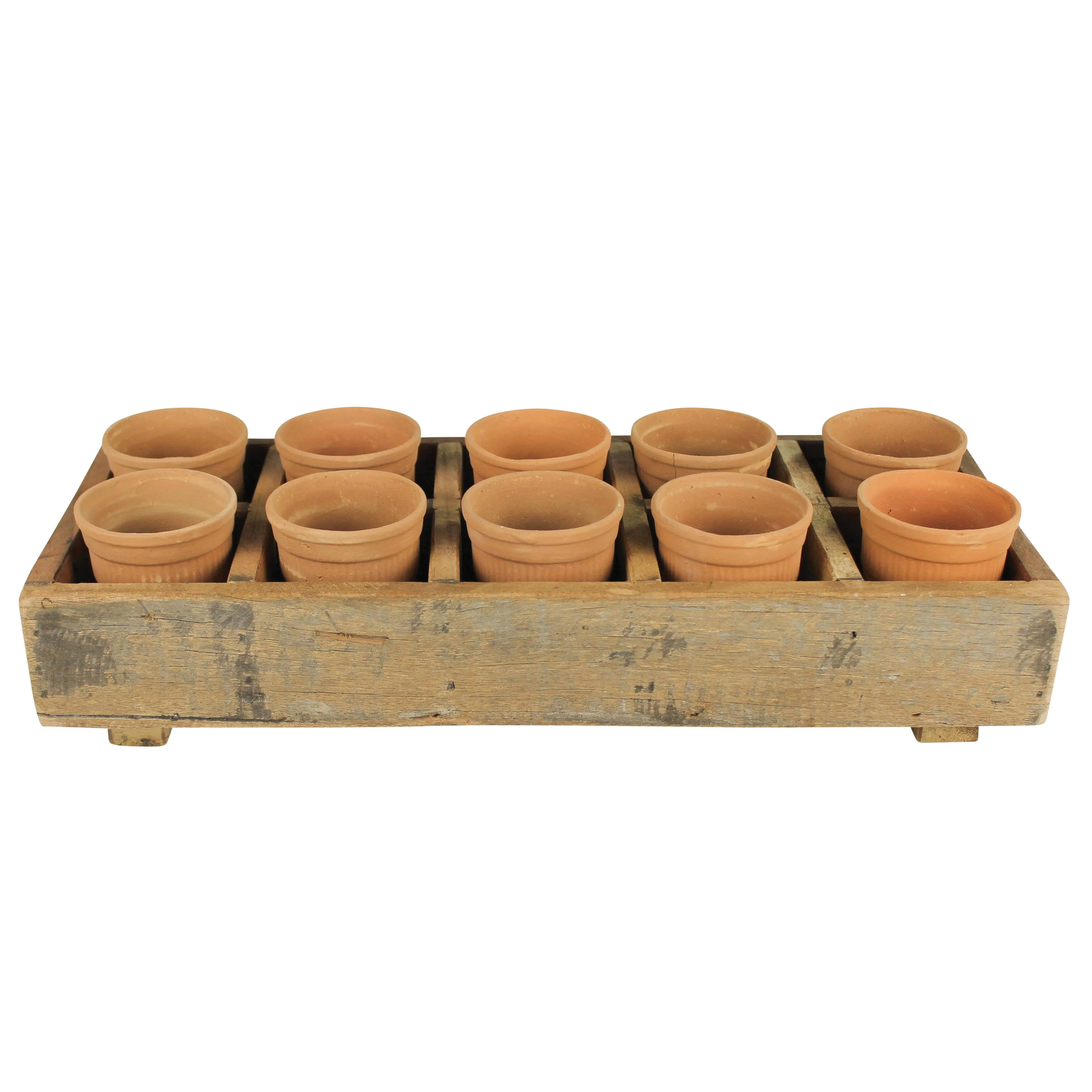 Campo Wood Caddy with 10 Clay Cups - Image 3