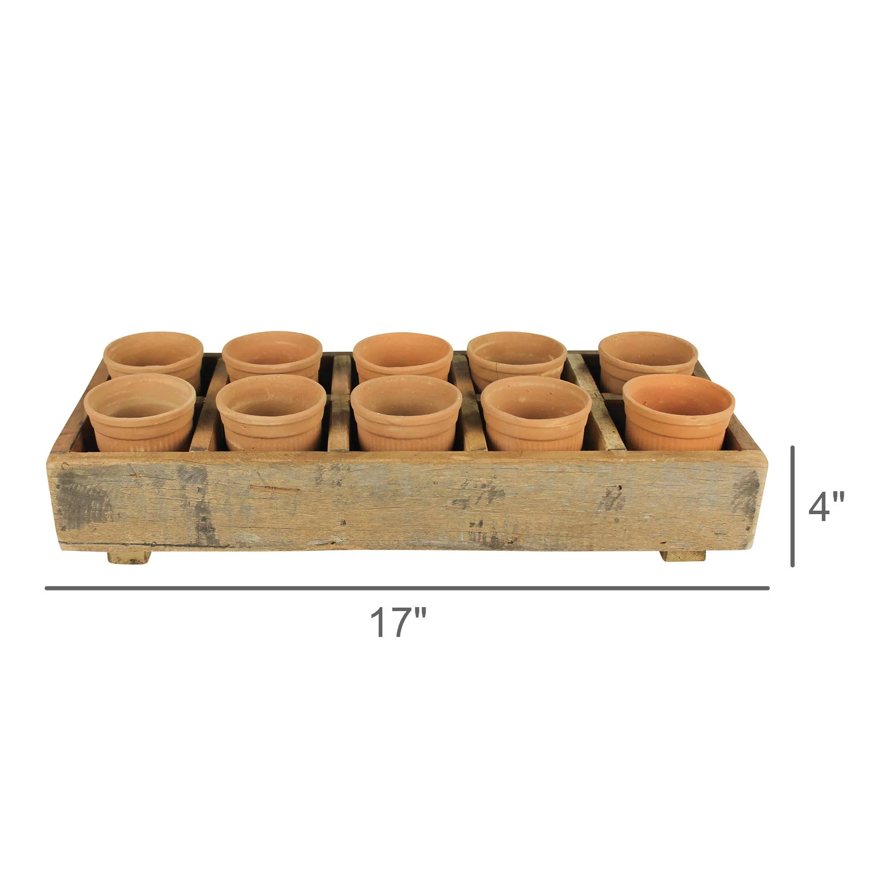 Campo Wood Caddy with 10 Clay Cups - Image 4