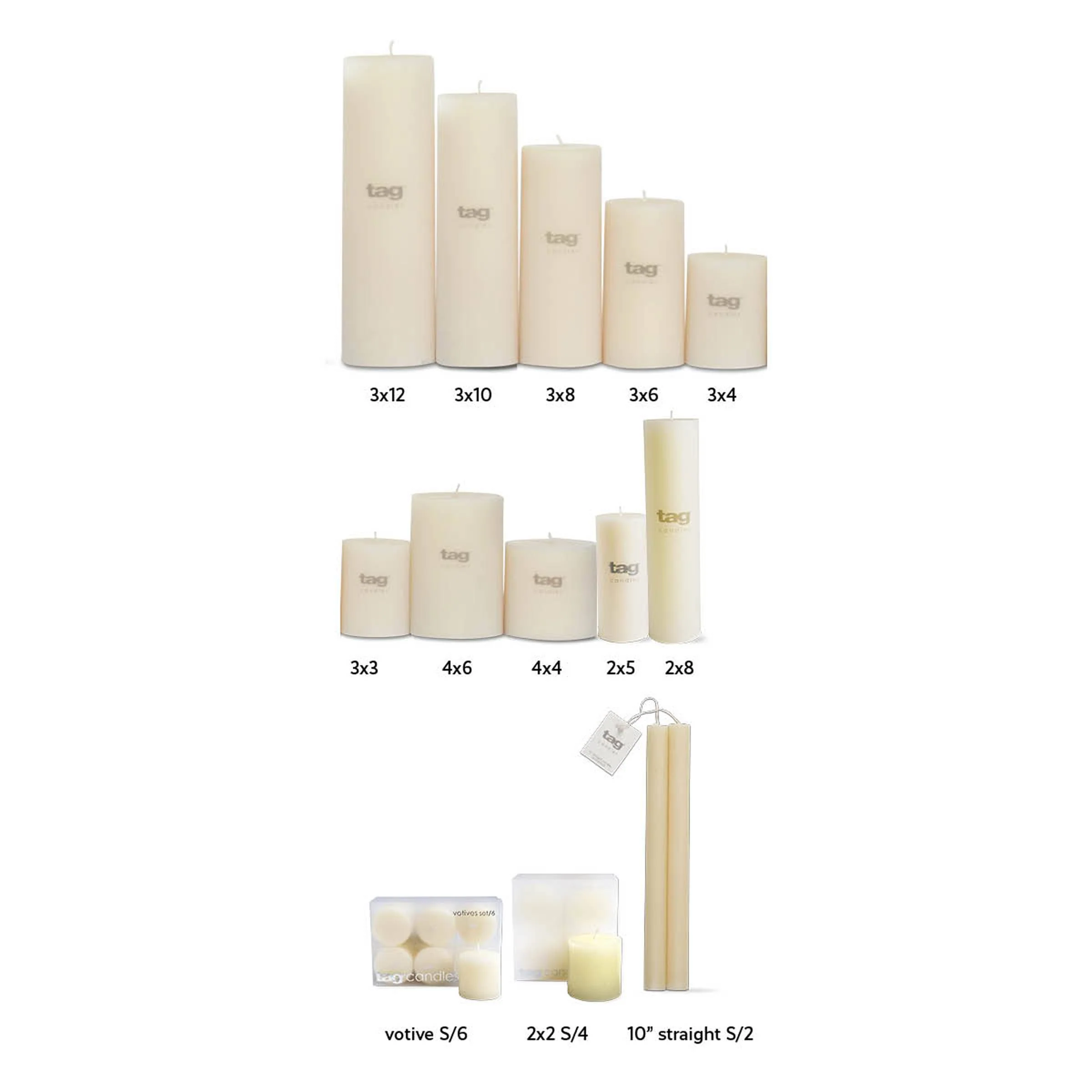 Chapel Wedding Pillar Candle 3x3 - White - Image 2