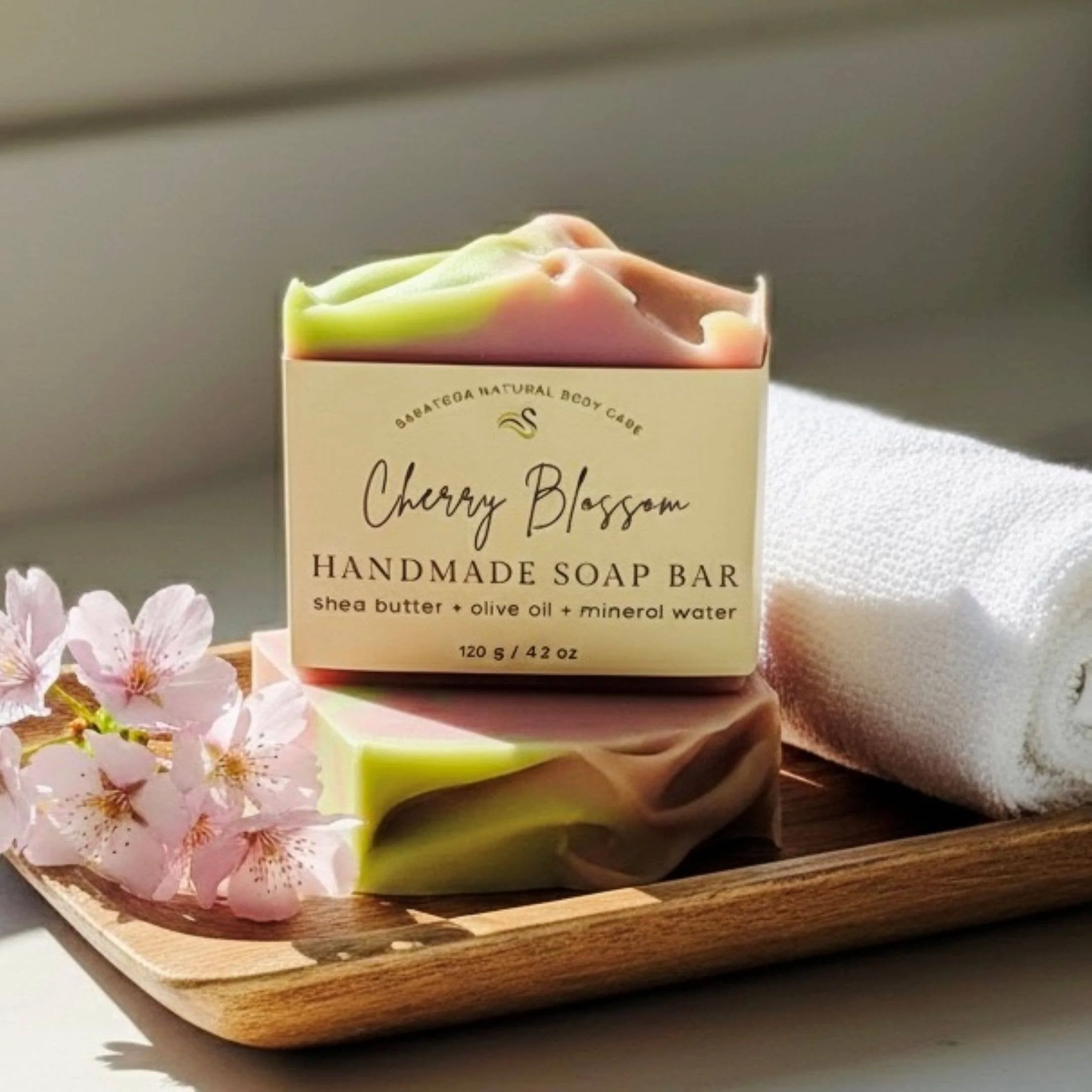 Cherry Blossom Handmade Soap Bar (VEGAN) - Image 2