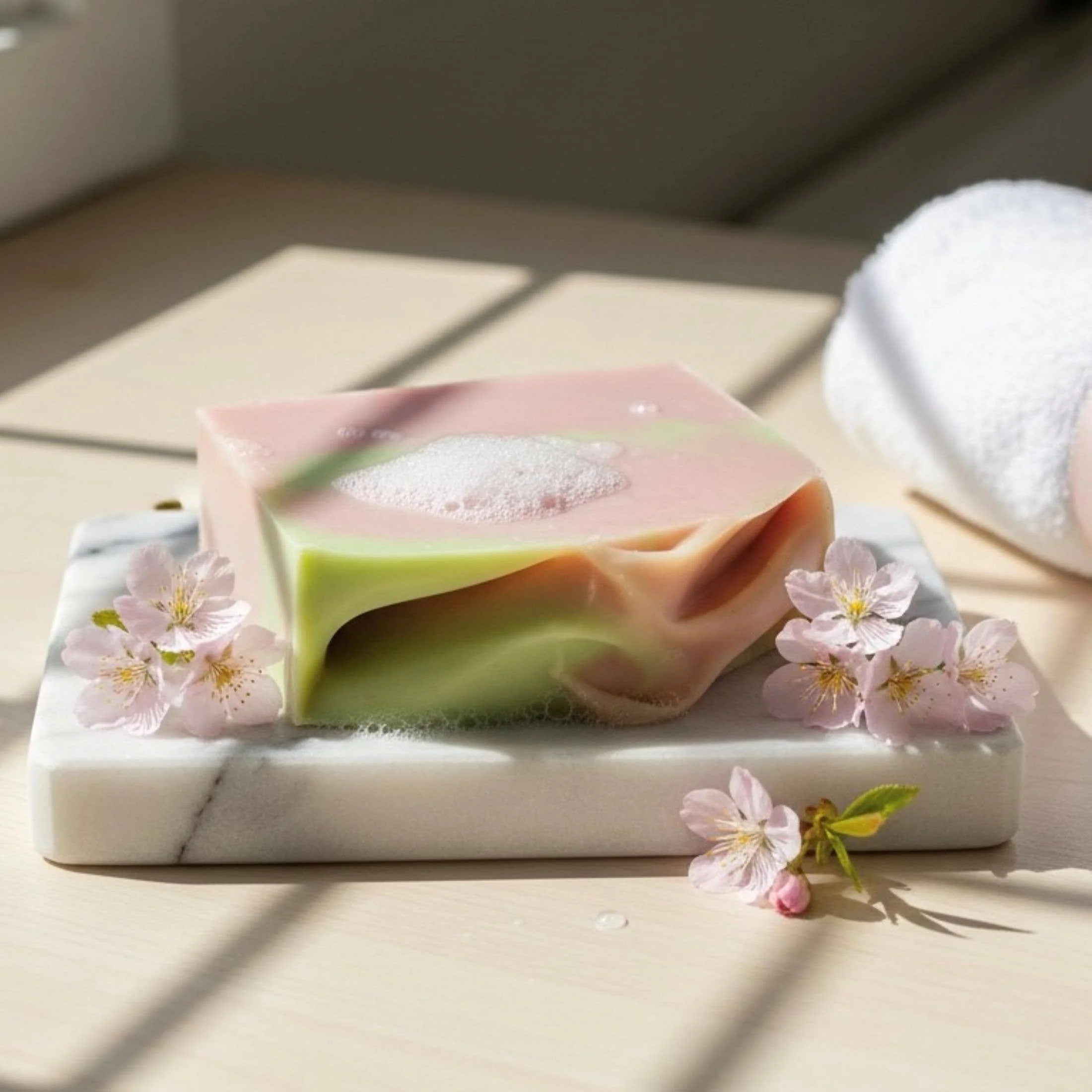 Cherry Blossom Handmade Soap Bar (VEGAN) - Image 3