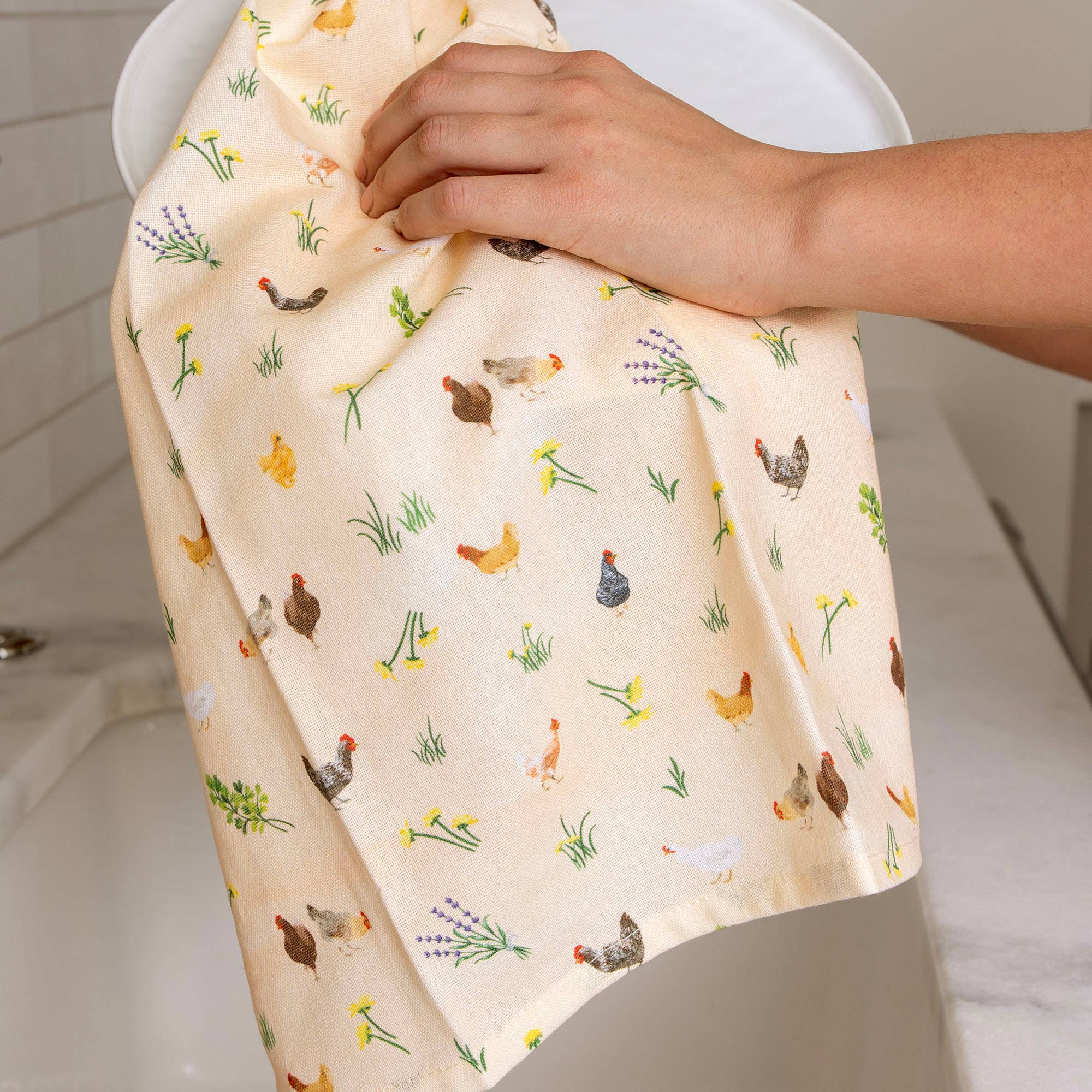 Chicken Meadows Kitchen Towel - Image 2
