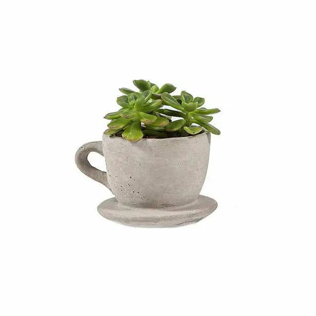 Concrete "Tea & Coffee" Cup Planter - Image 3