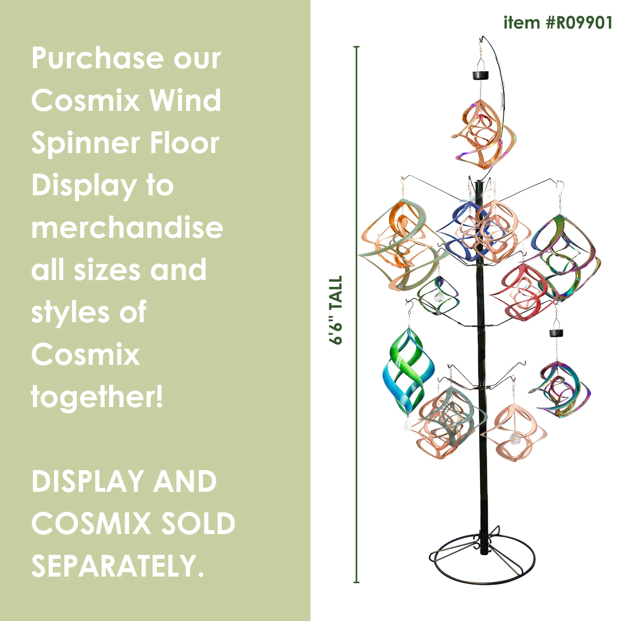 Copper & Green Double Helix Cosmix Garden Spinner - 14" - Image 3