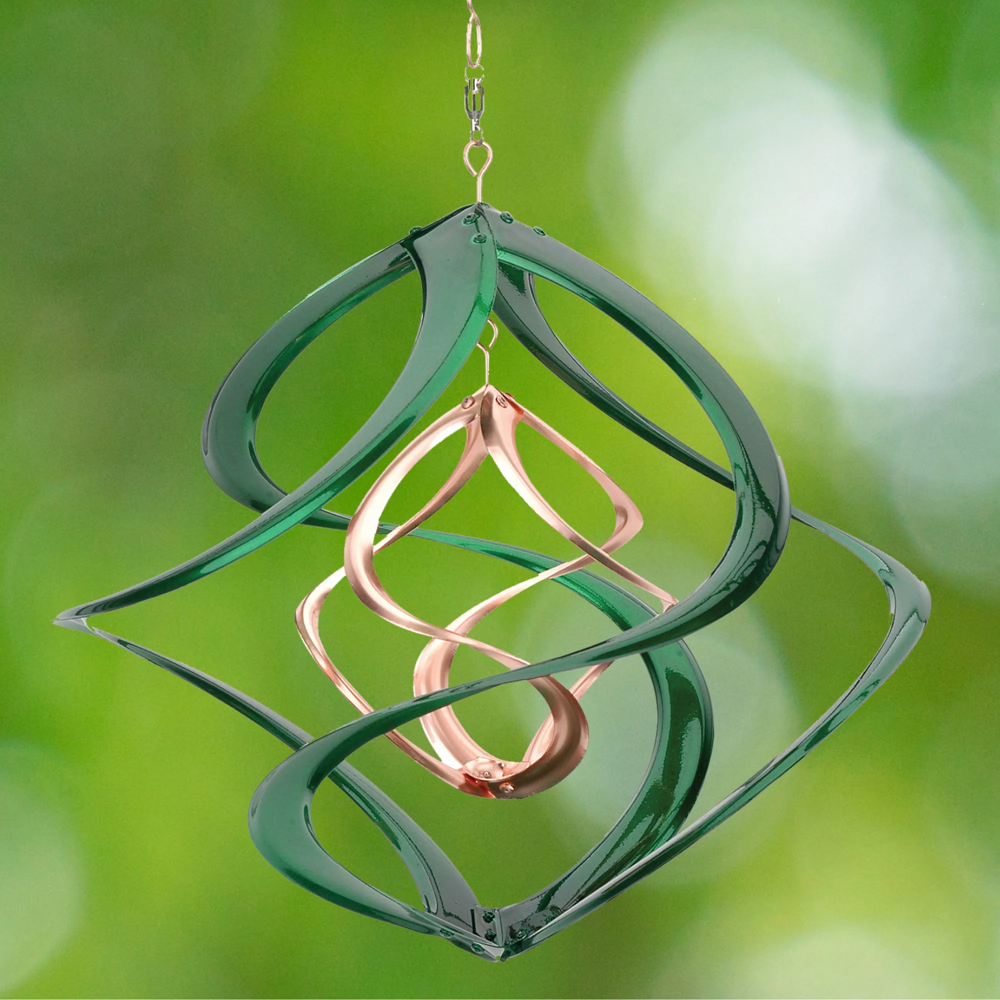 Copper & Green Double Helix Cosmix Garden Spinner - 14" - Image 4