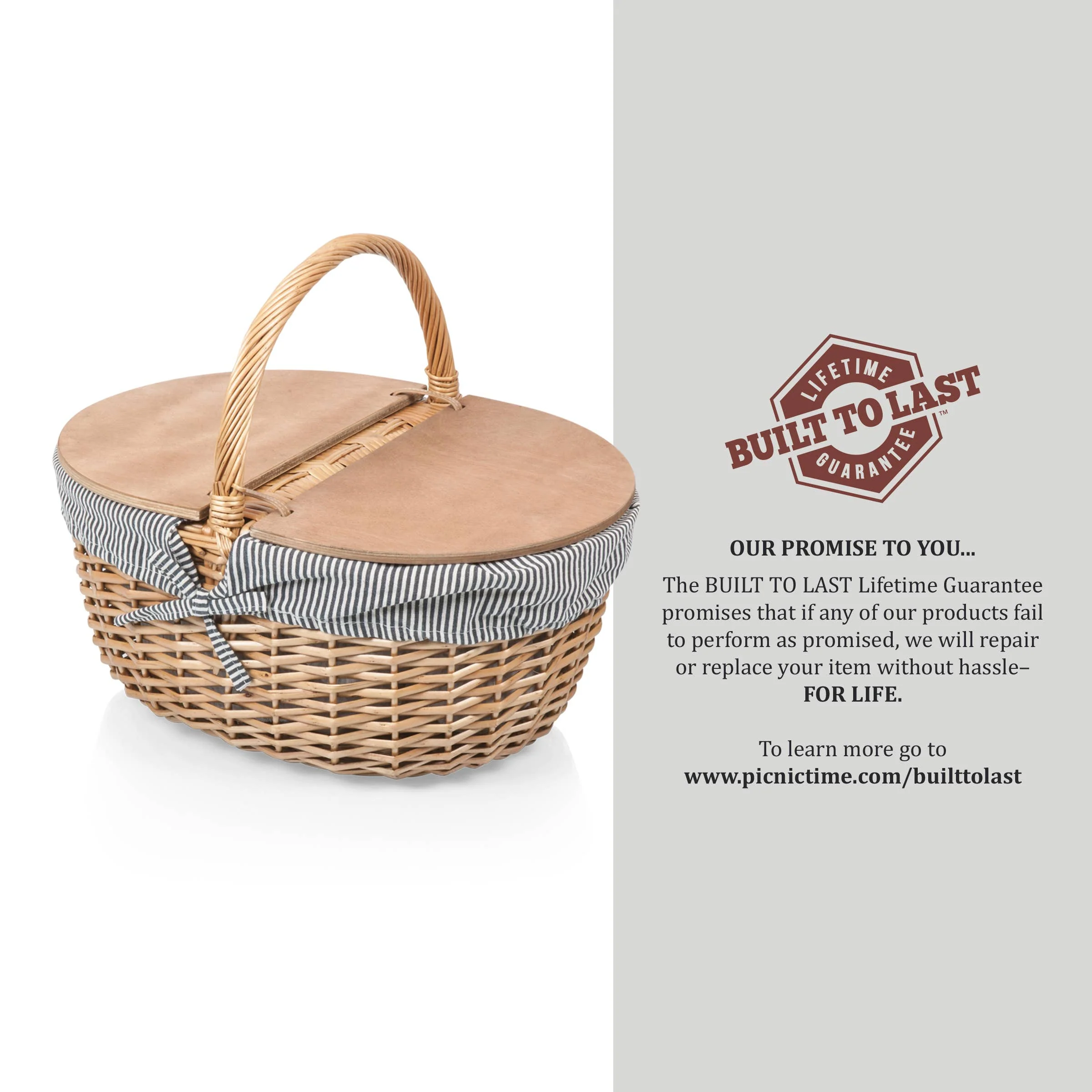 Country Vintage Picnic Wicker Basket - Image 14