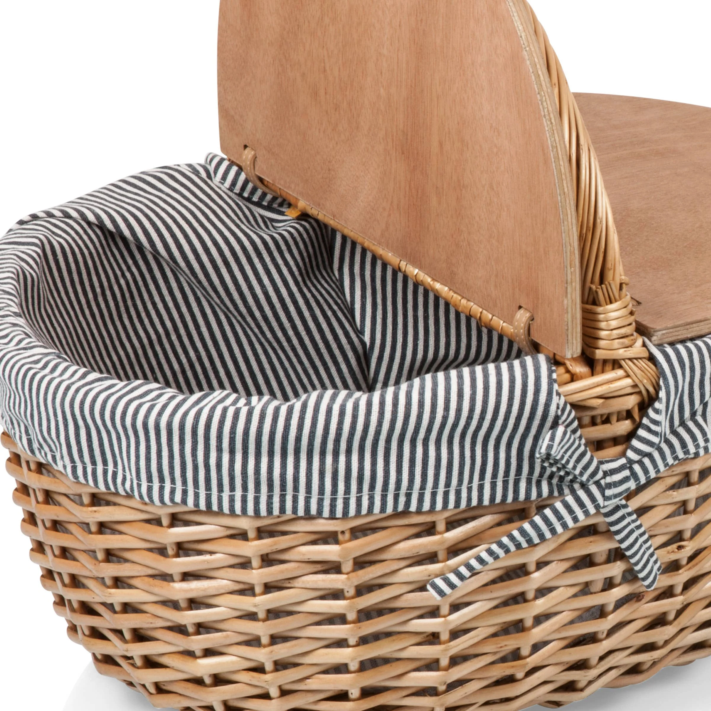 Country Vintage Picnic Wicker Basket - Image 9