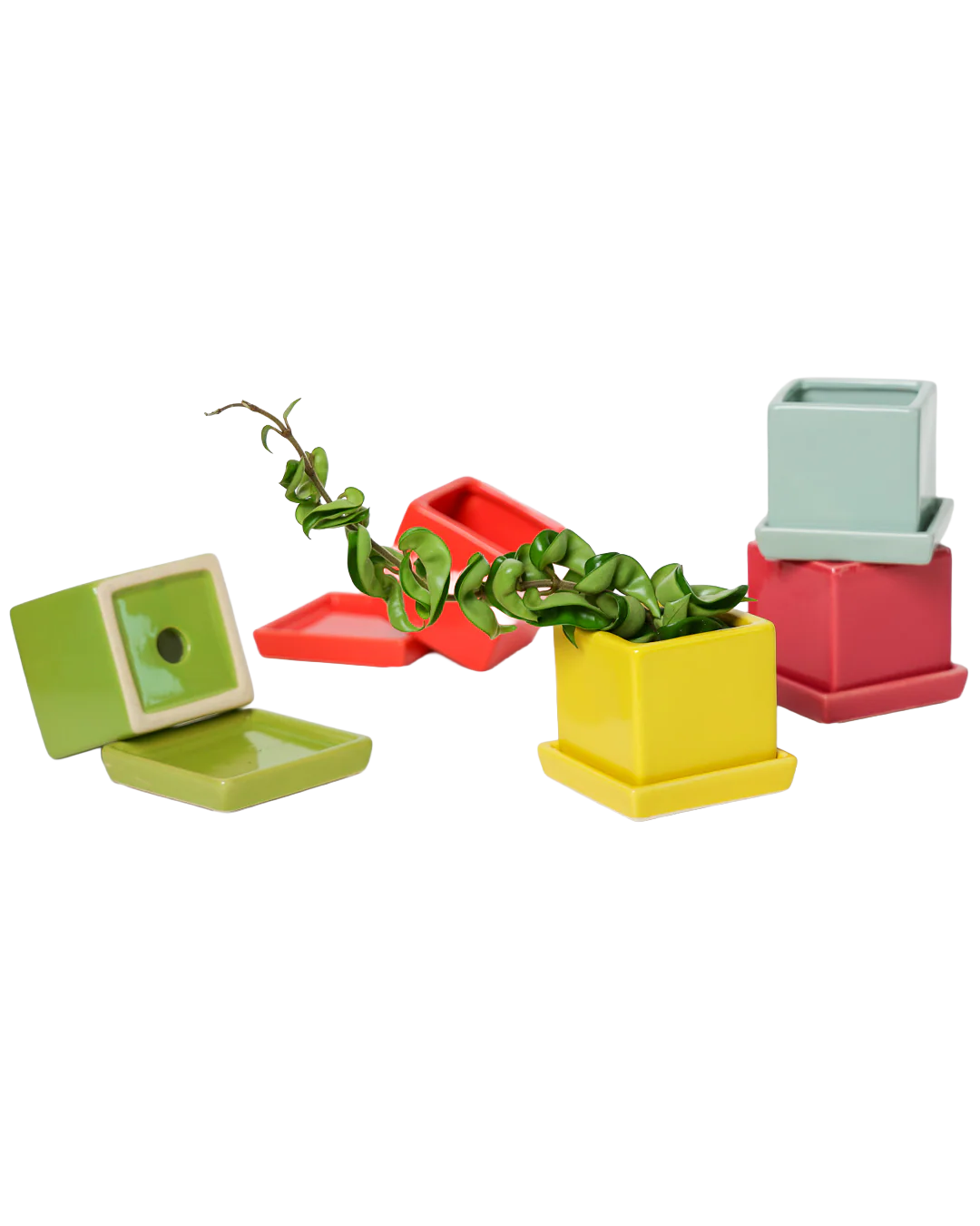 Cube Pot With Saucer And Drainage Hole 60 Plus Colors