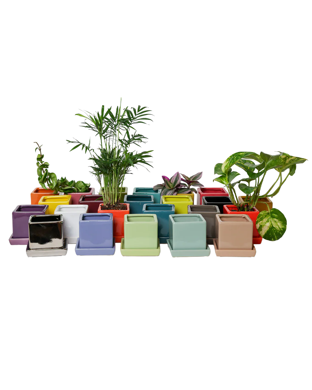 Cube Pot With Saucer And Drainage Hole 60 Plus Colors - Image 5