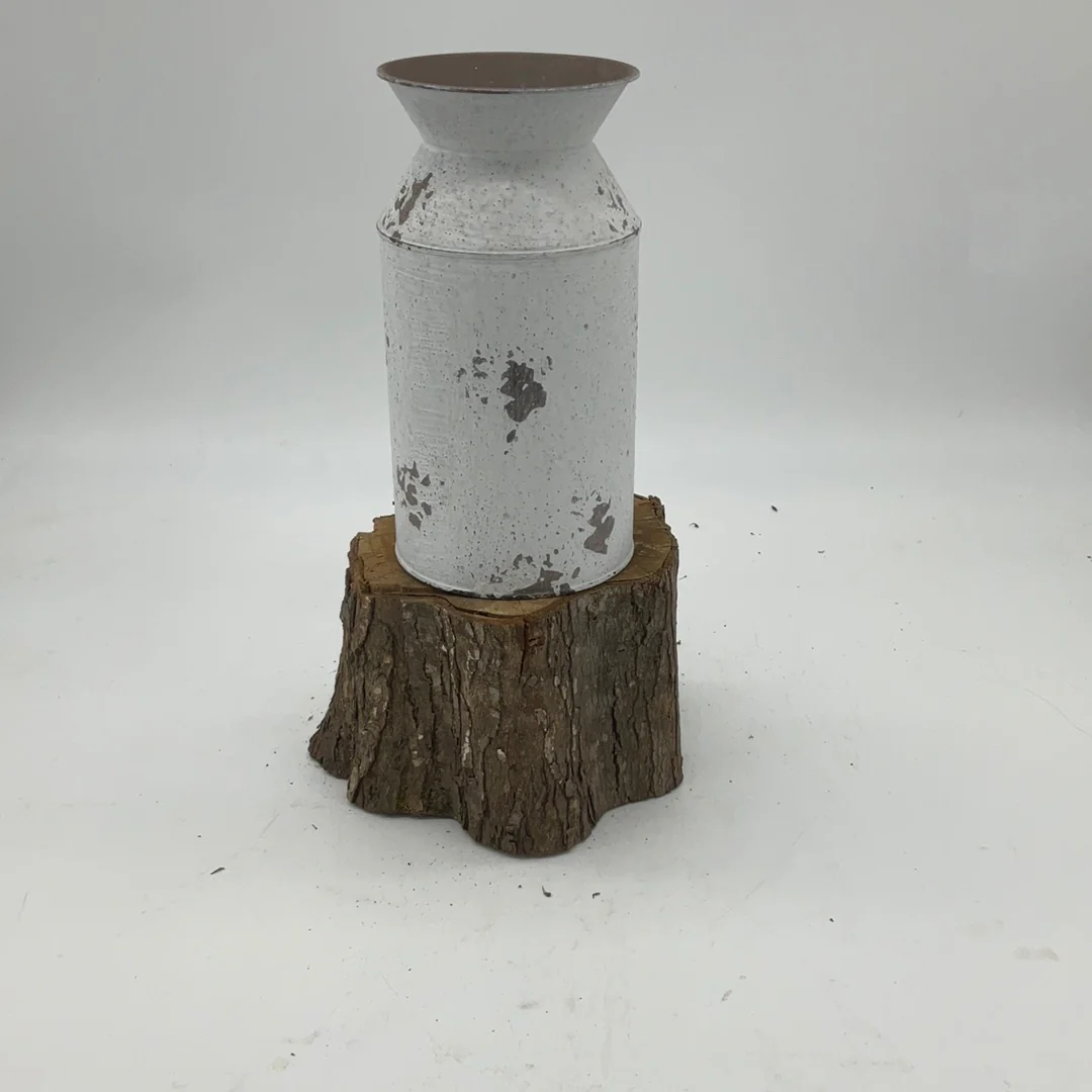 Distressed white Can and Bowl - Image 2