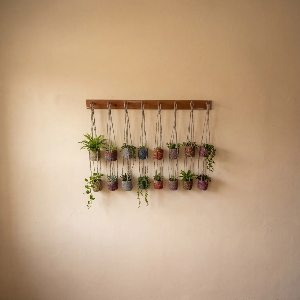 Multicolored Recycled Double Hanger Pot (3" Basket)