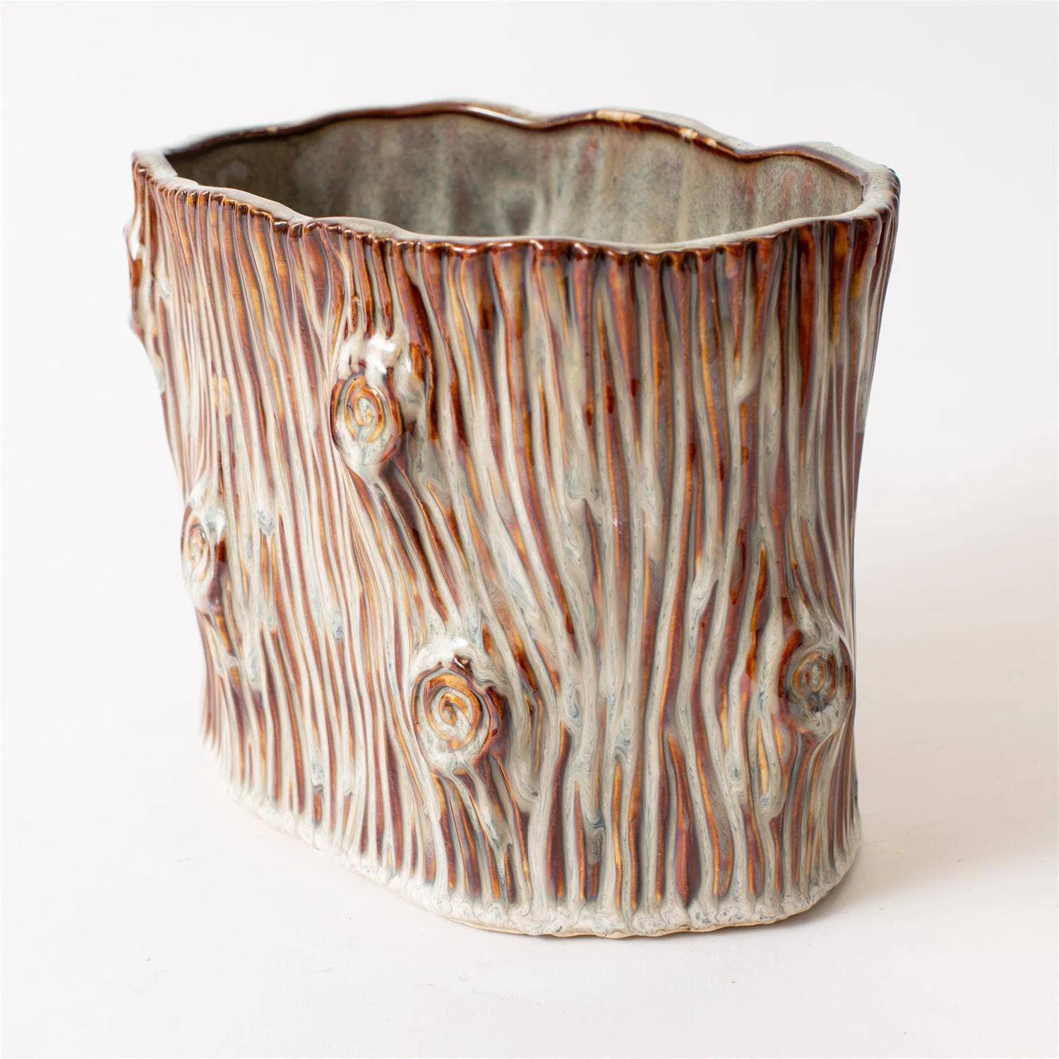 Faux Tree Stump Small Planter - Image 2