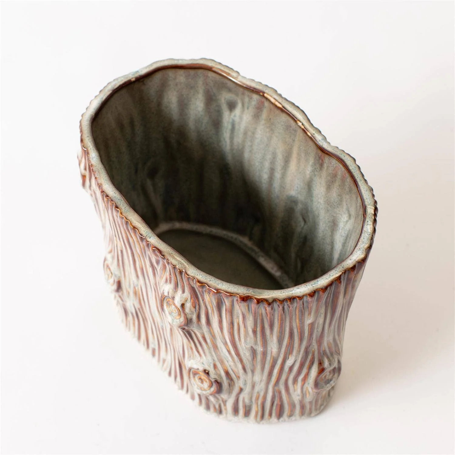 Faux Tree Stump Small Planter - Image 3