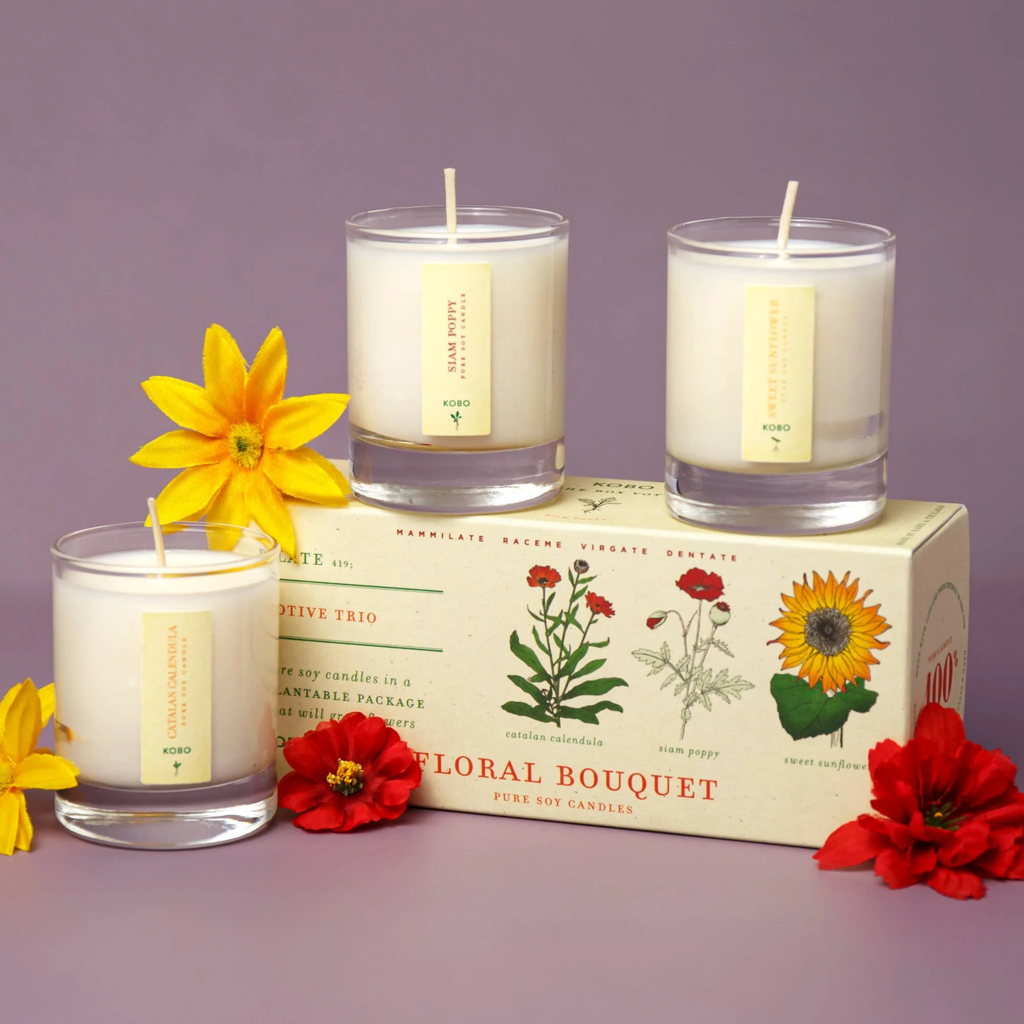 Floral Bouquet - Plant the Box Votive Candle Trio - Image 2