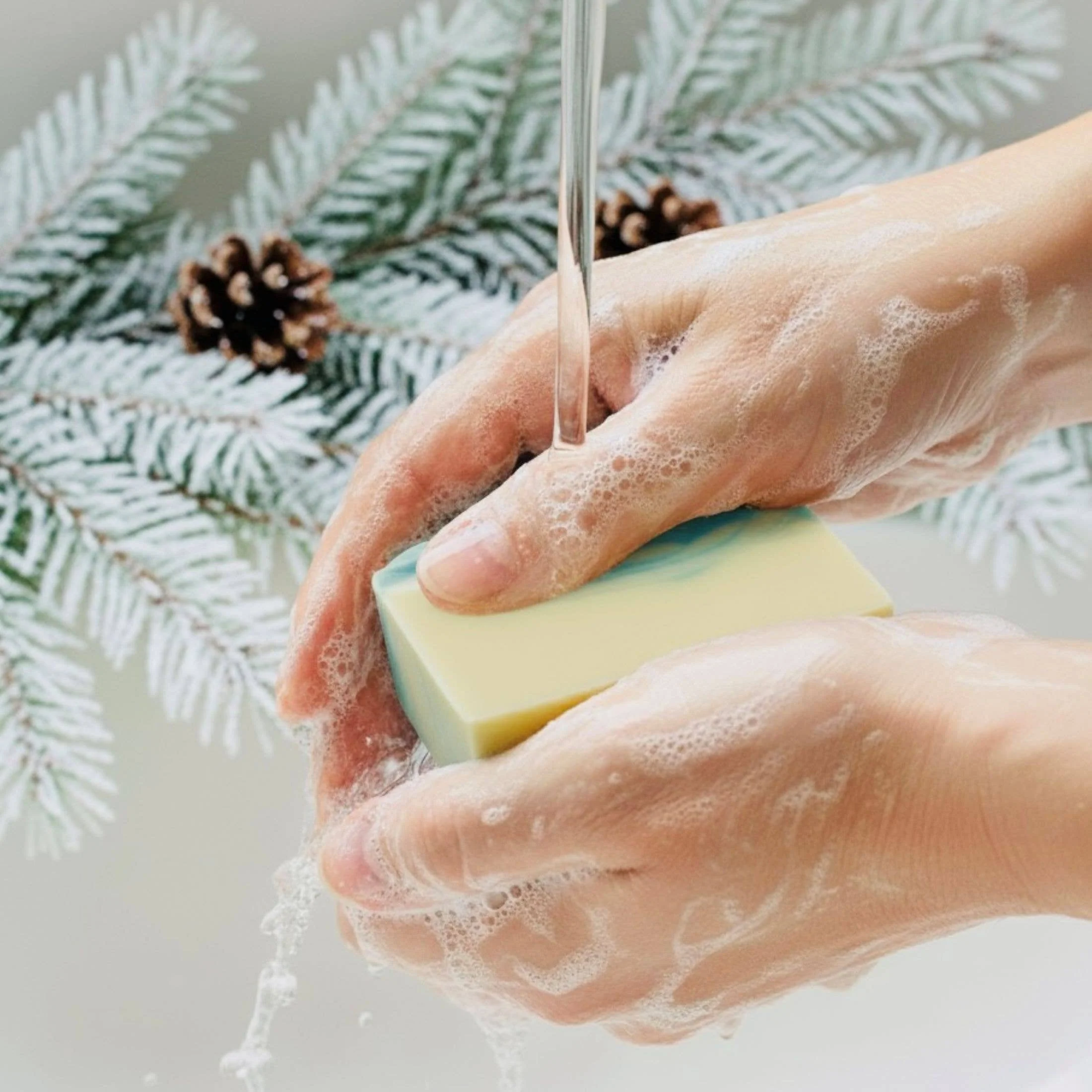 Frosted Summit Handmade Soap Bar Fresh Pine Scent - Image 3