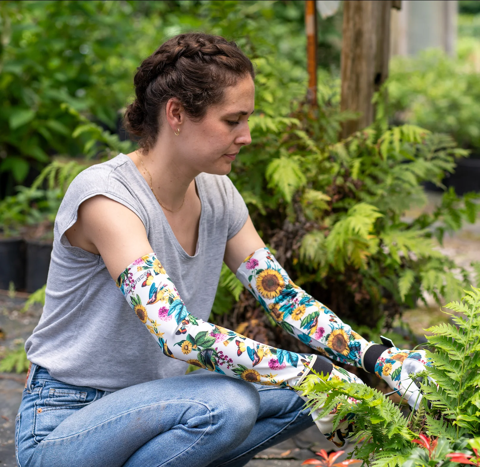 Garden Gloves - Leather - Garden Flower - Image 2