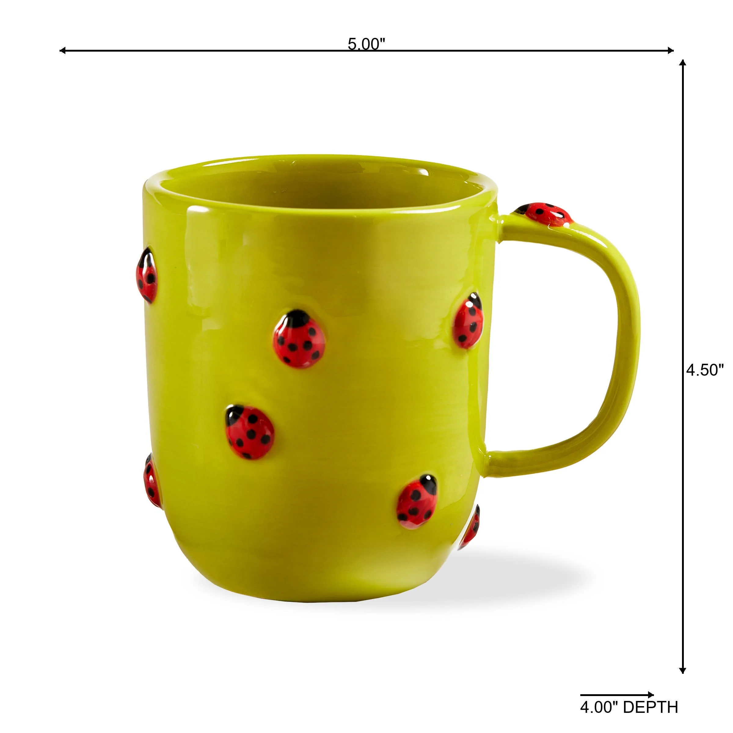 Garden Ladybug Mug Green Multi Earthenware Spring - Image 2
