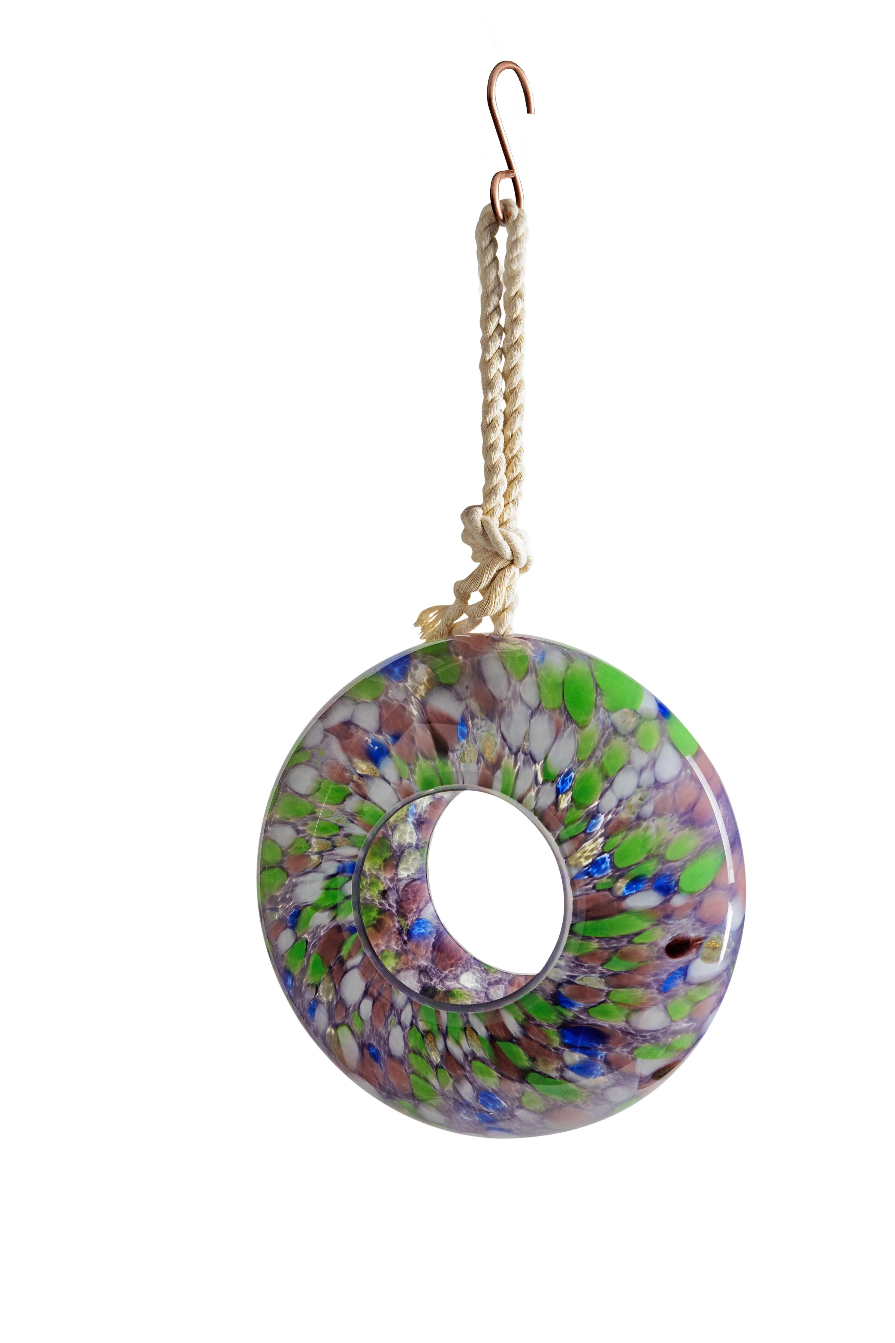 Handcraft Art Glass Bird Feeder - Image 15