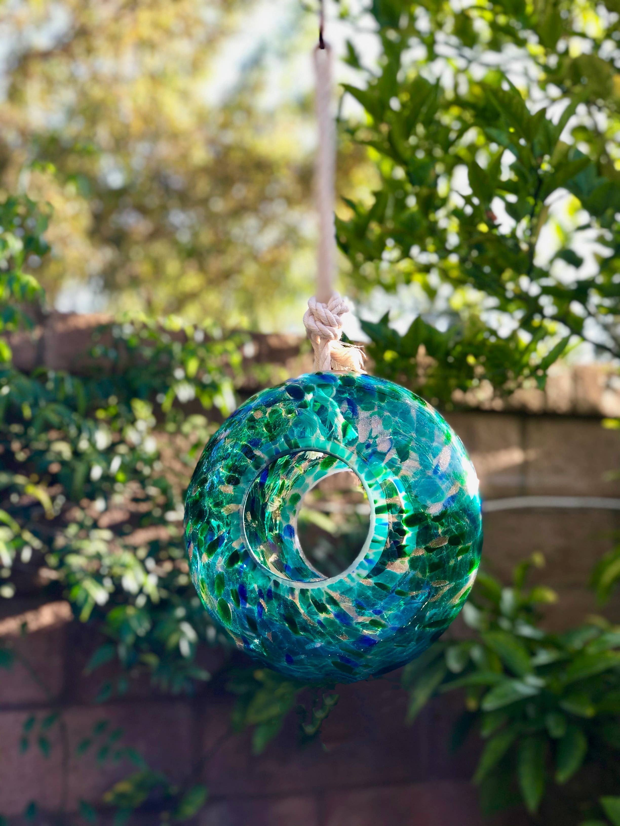 Handcraft Art Glass Bird Feeder - Image 7