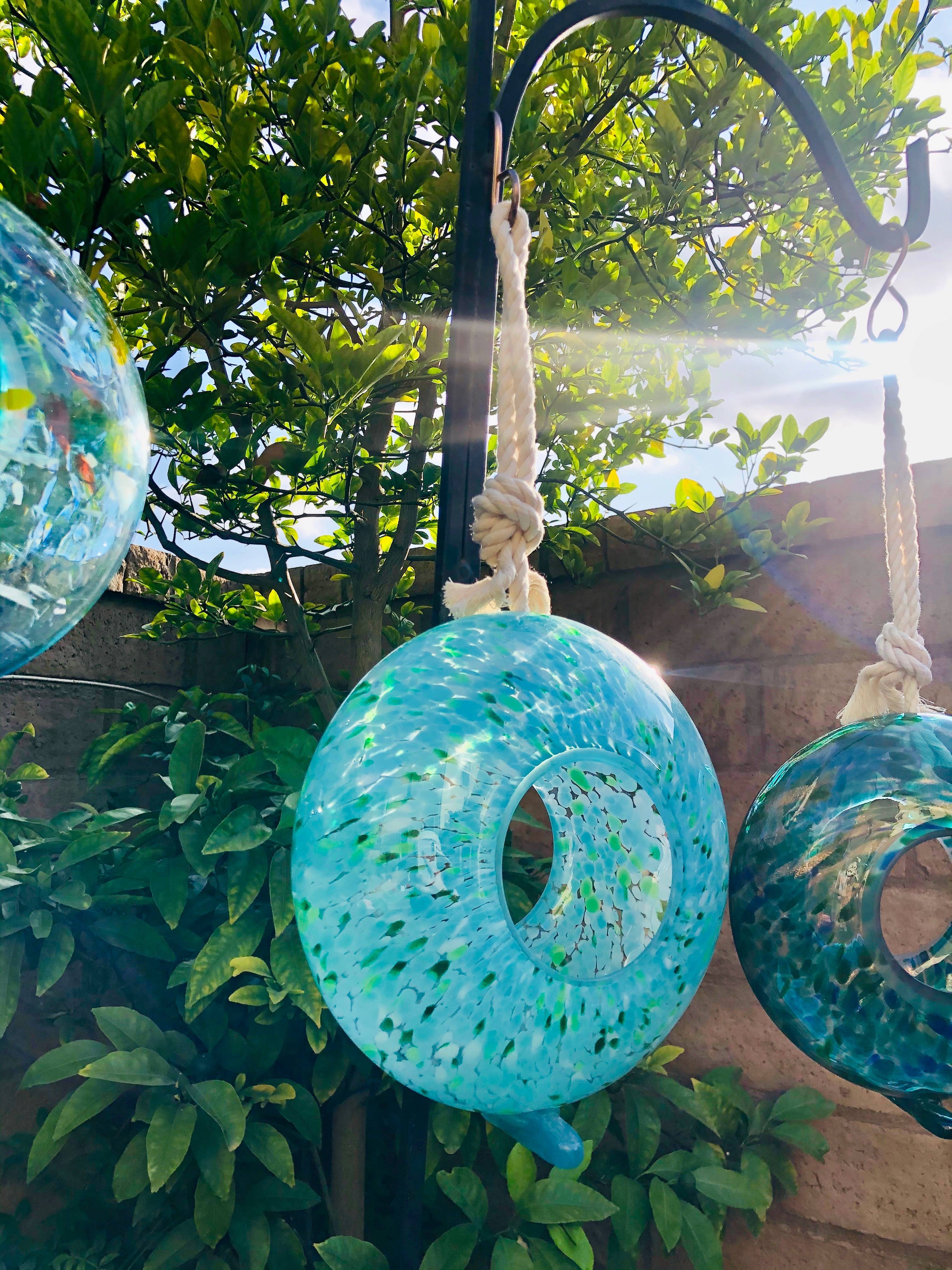 Handcraft Art Glass Bird Feeder - Image 8