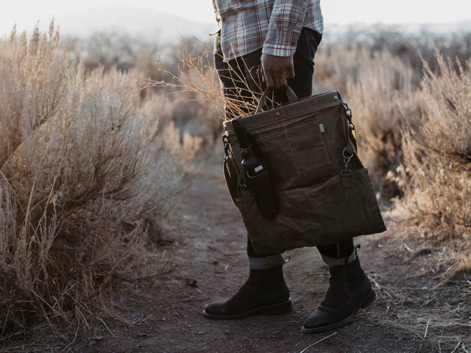 Harvesting & Gathering Bag- Waxed Canvas - Image 11