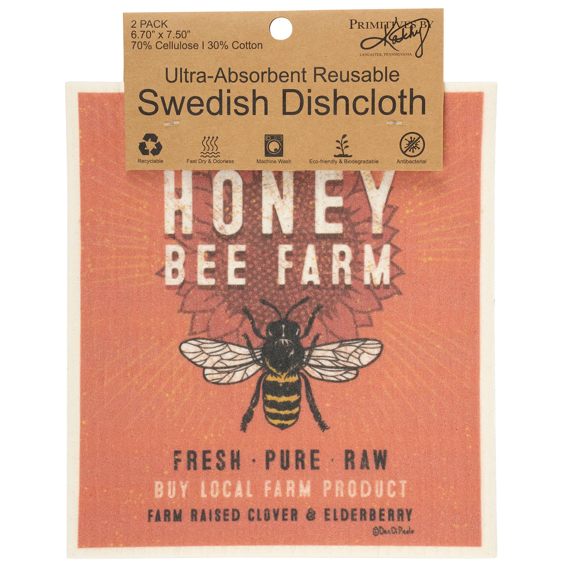 Honey Bee Farm Swedish Cloth Set - Image 4