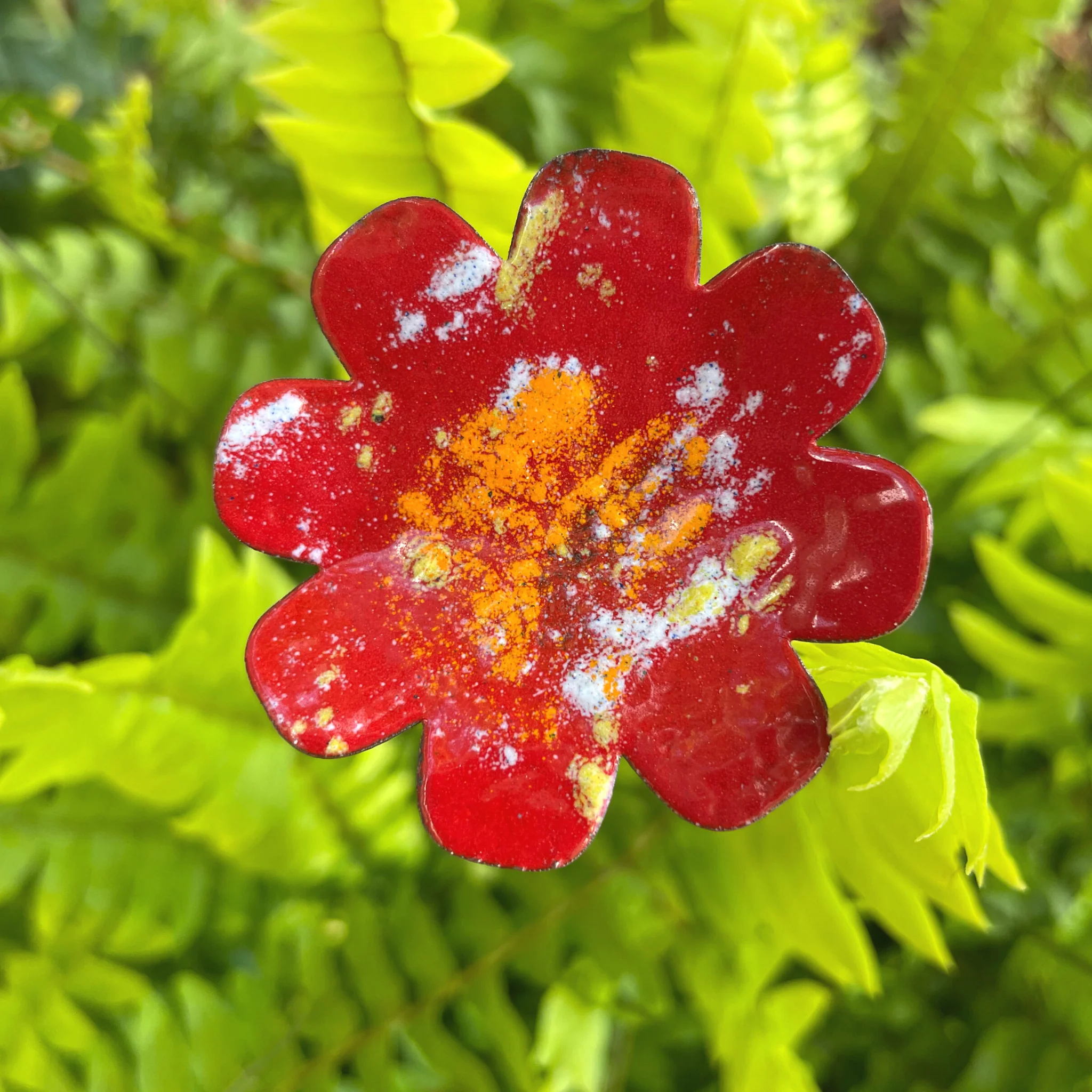 Large Copper Enamel Flowers - Image 15