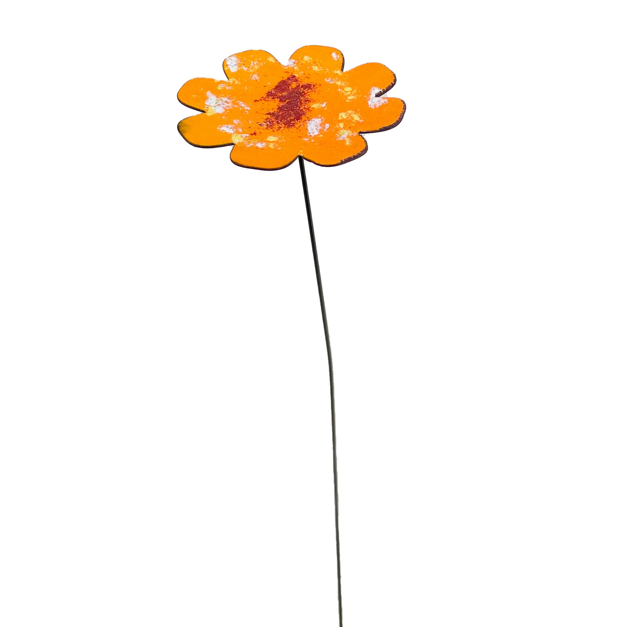Large Copper Enamel Flowers - Image 2