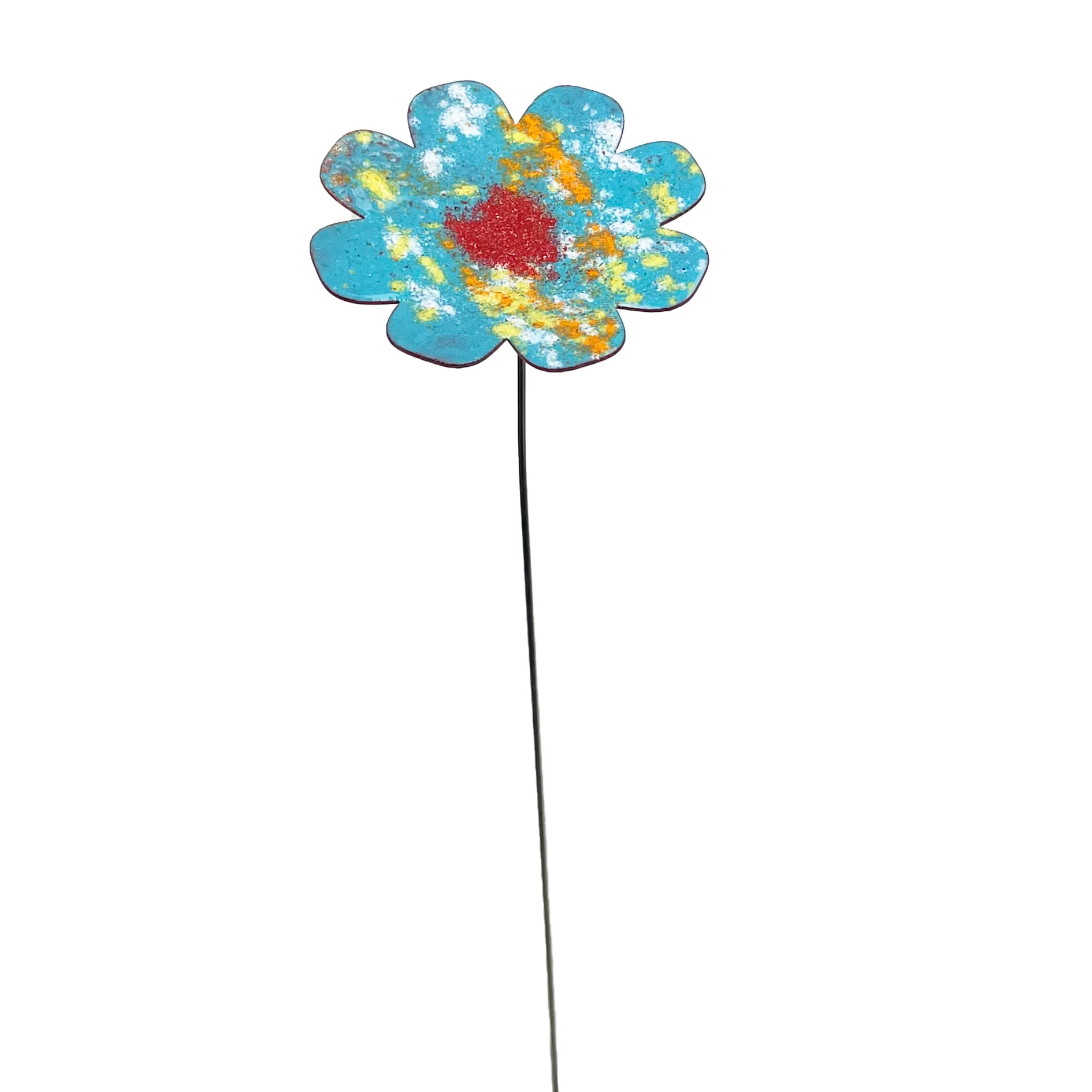 Large Copper Enamel Flowers - Image 5