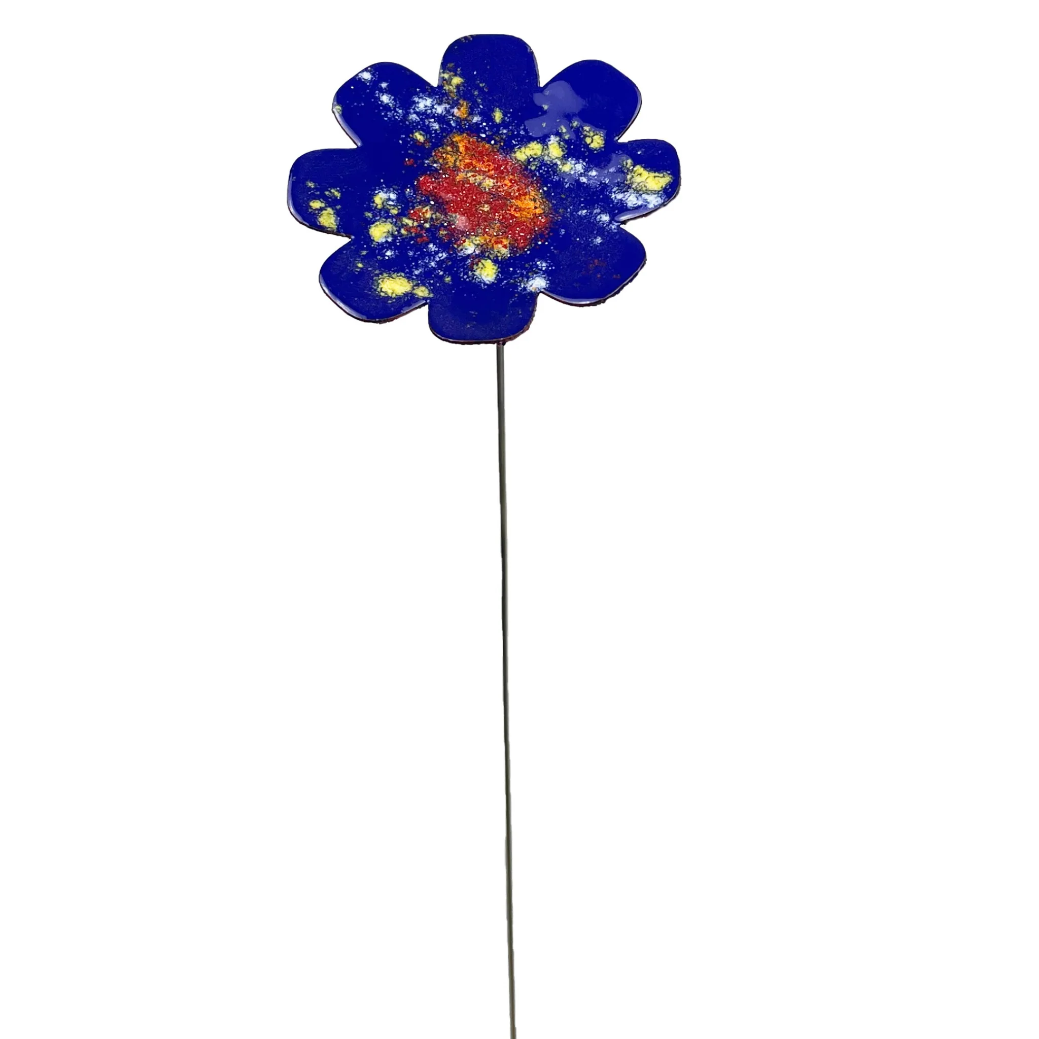 Large Copper Enamel Flowers - Image 7