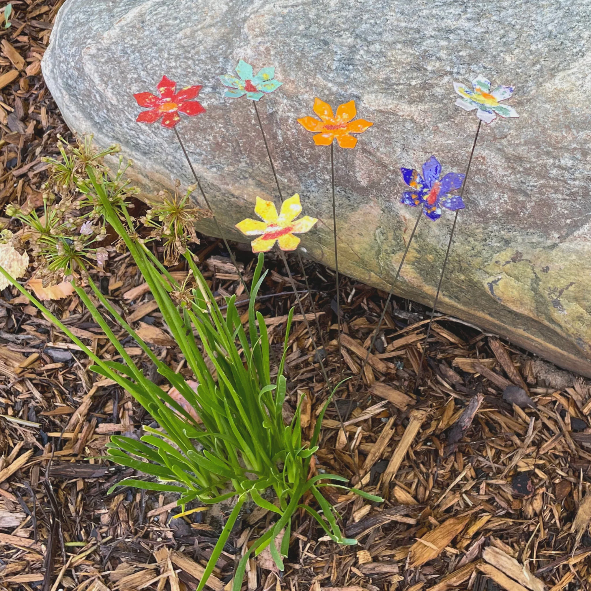 Medium Copper Enamel Flowers - Image 14