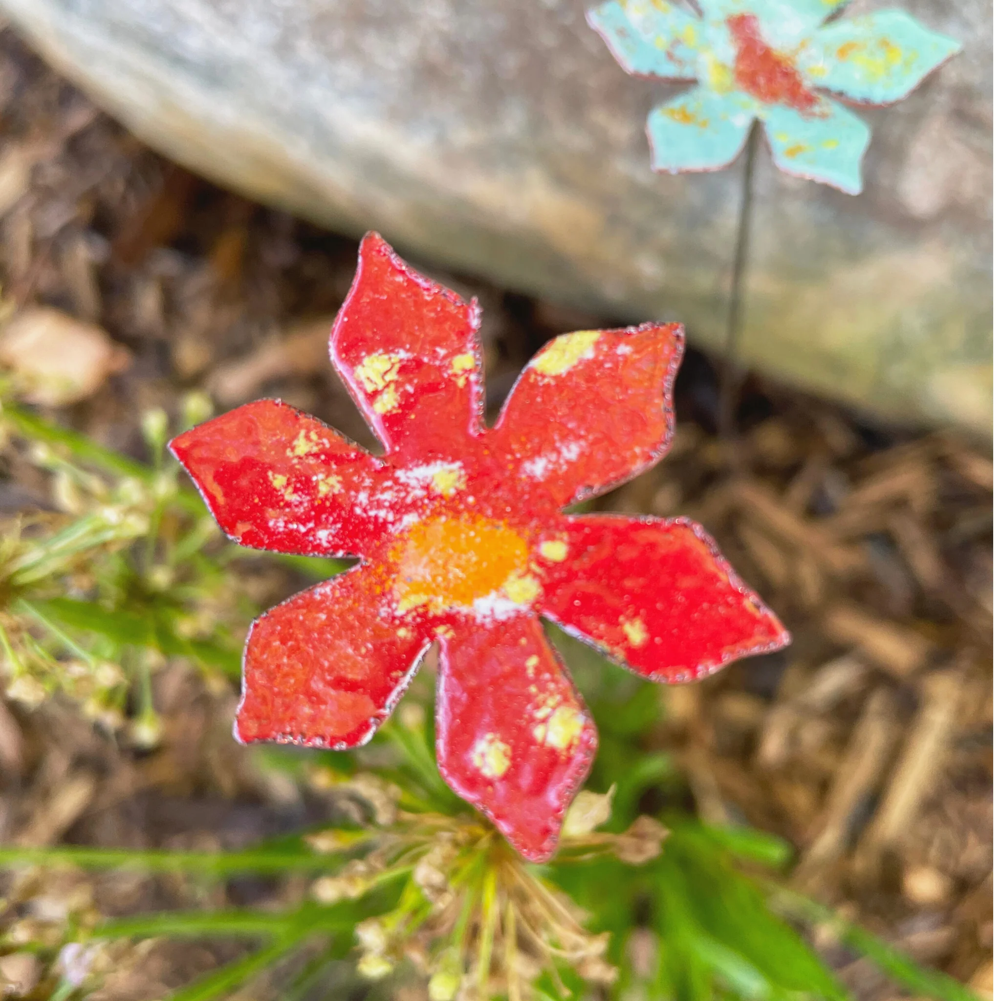 Medium Copper Enamel Flowers - Image 15
