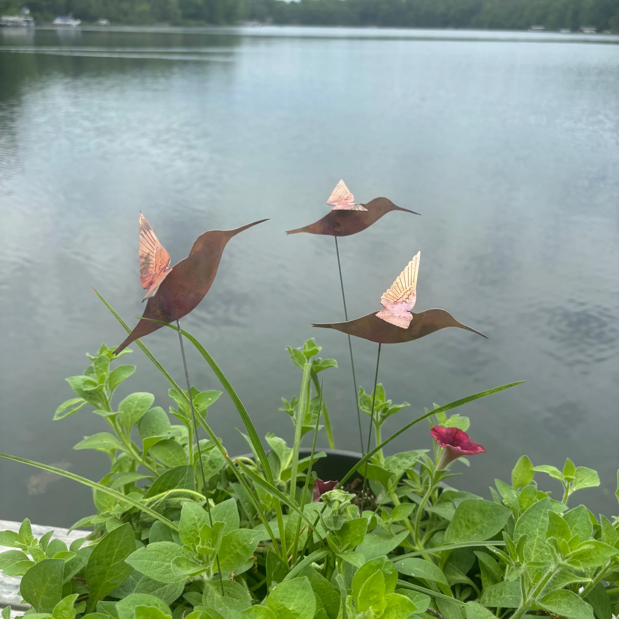 Medium Natural Copper Hummingbirds - Image 2