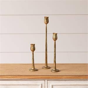 Metal Candle Holders, Gold (Set Of 03) - Image 2