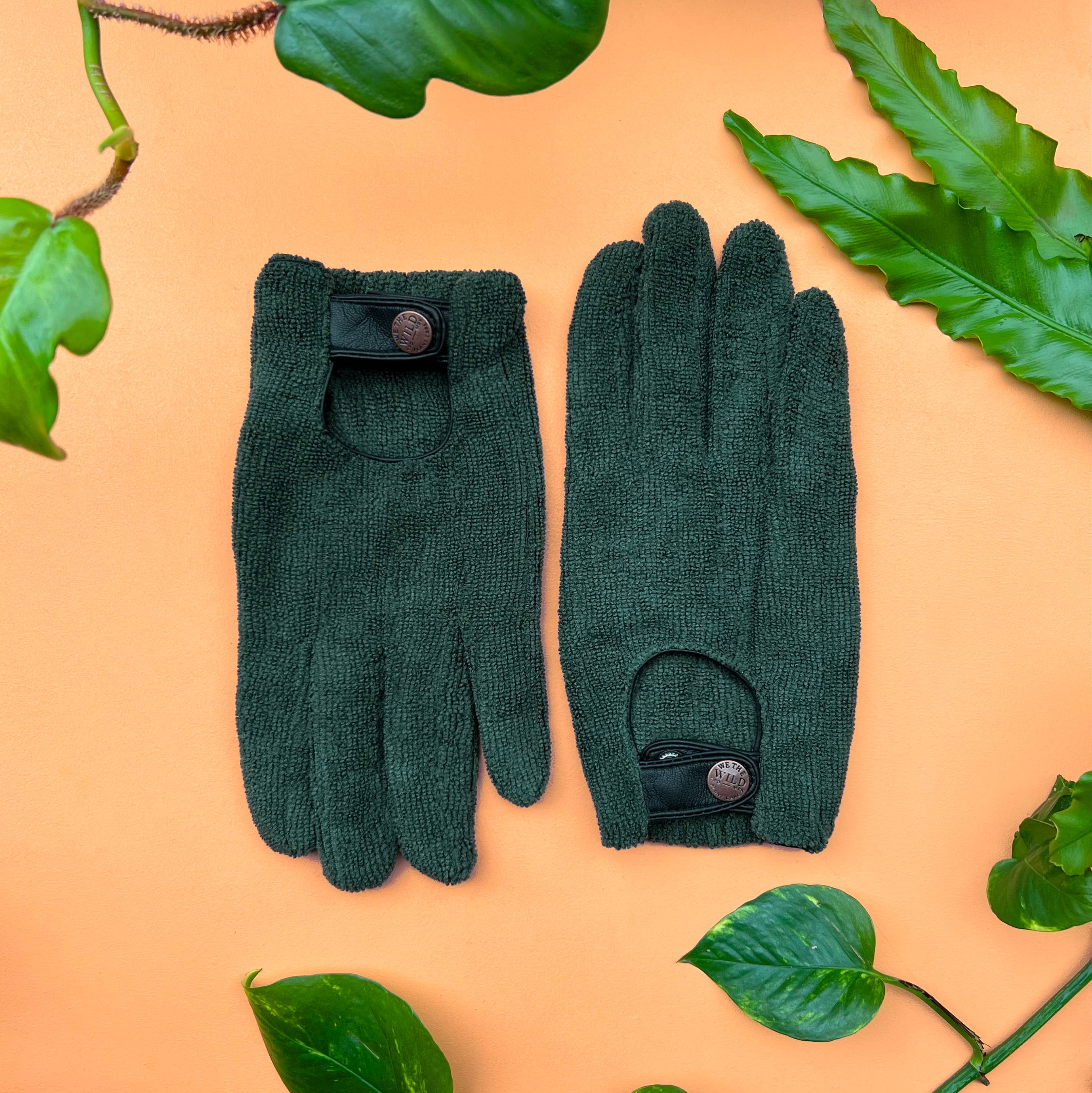 Microfiber Leaf Cleaning Gloves - Green - Image 2