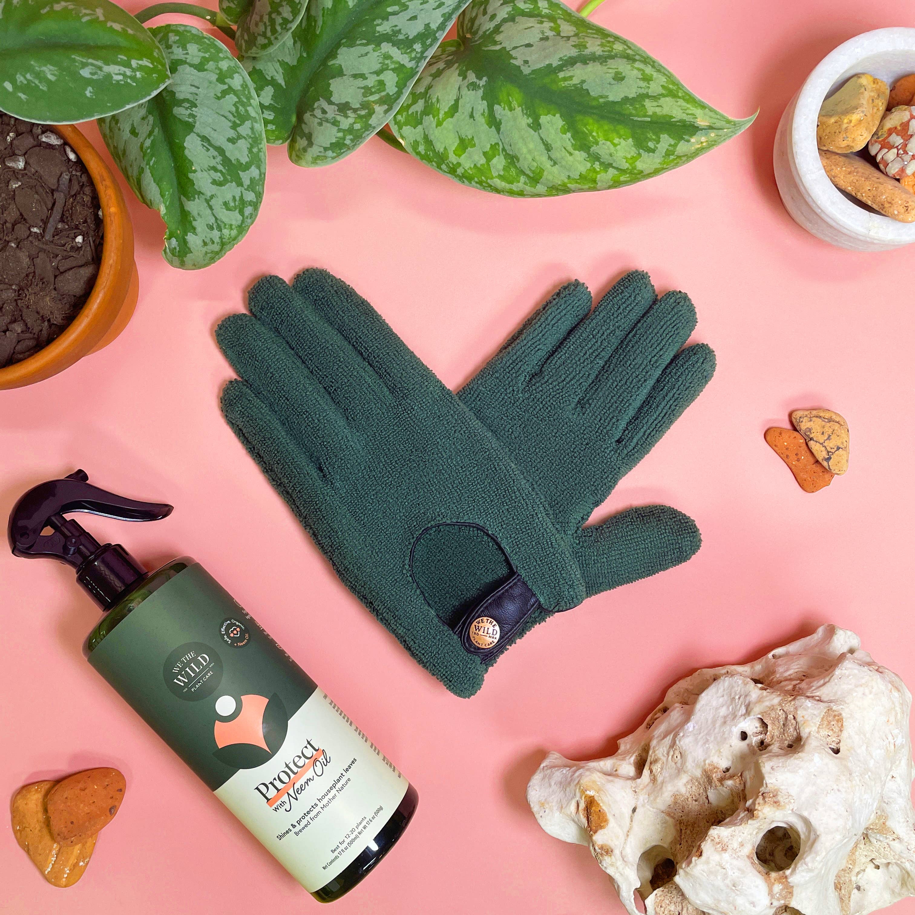 Microfiber Leaf Cleaning Gloves - Green - Image 3