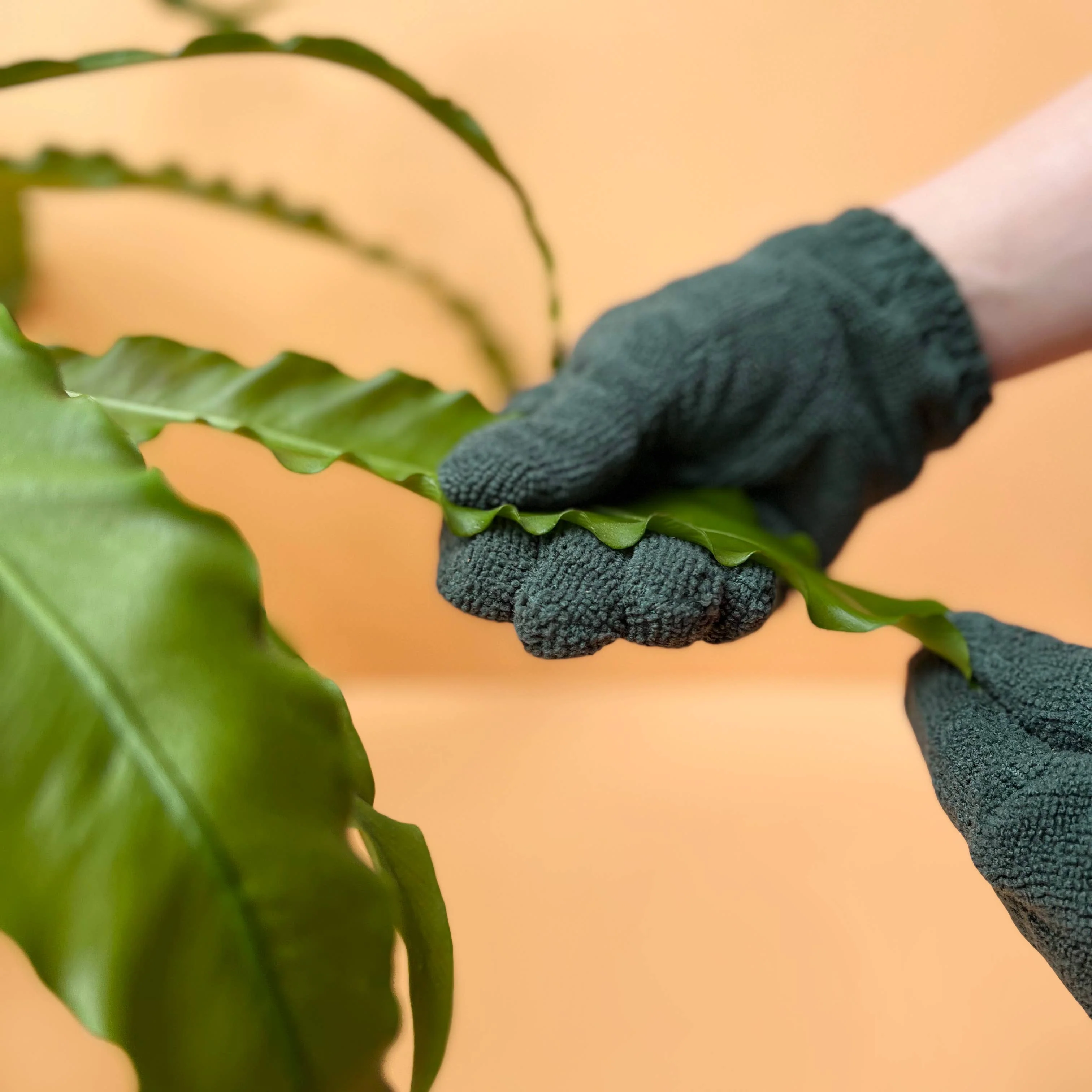 Microfiber Leaf Cleaning Gloves - Green - Image 7