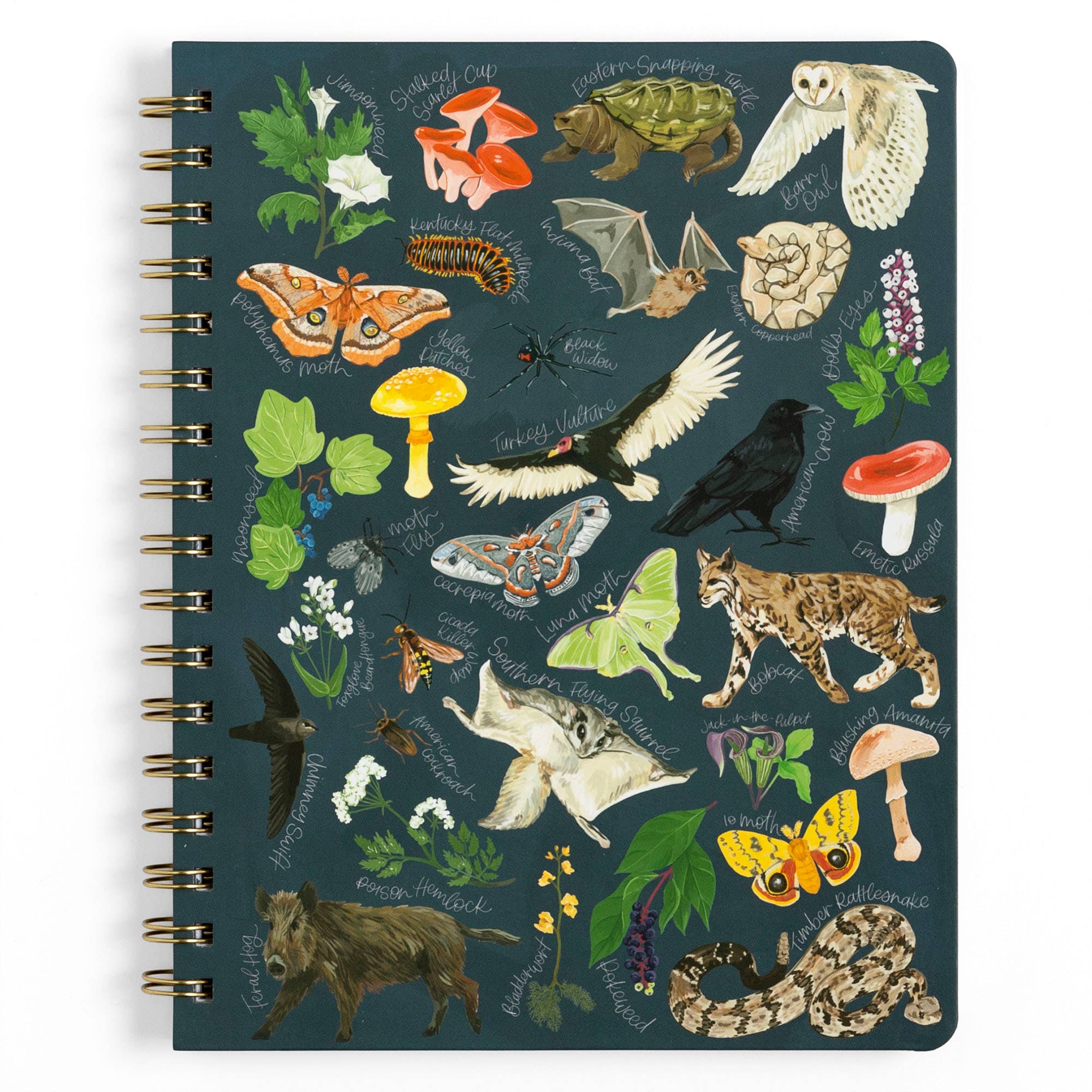 Midnight Flora & Fauna Spiral Notebook - Image 3
