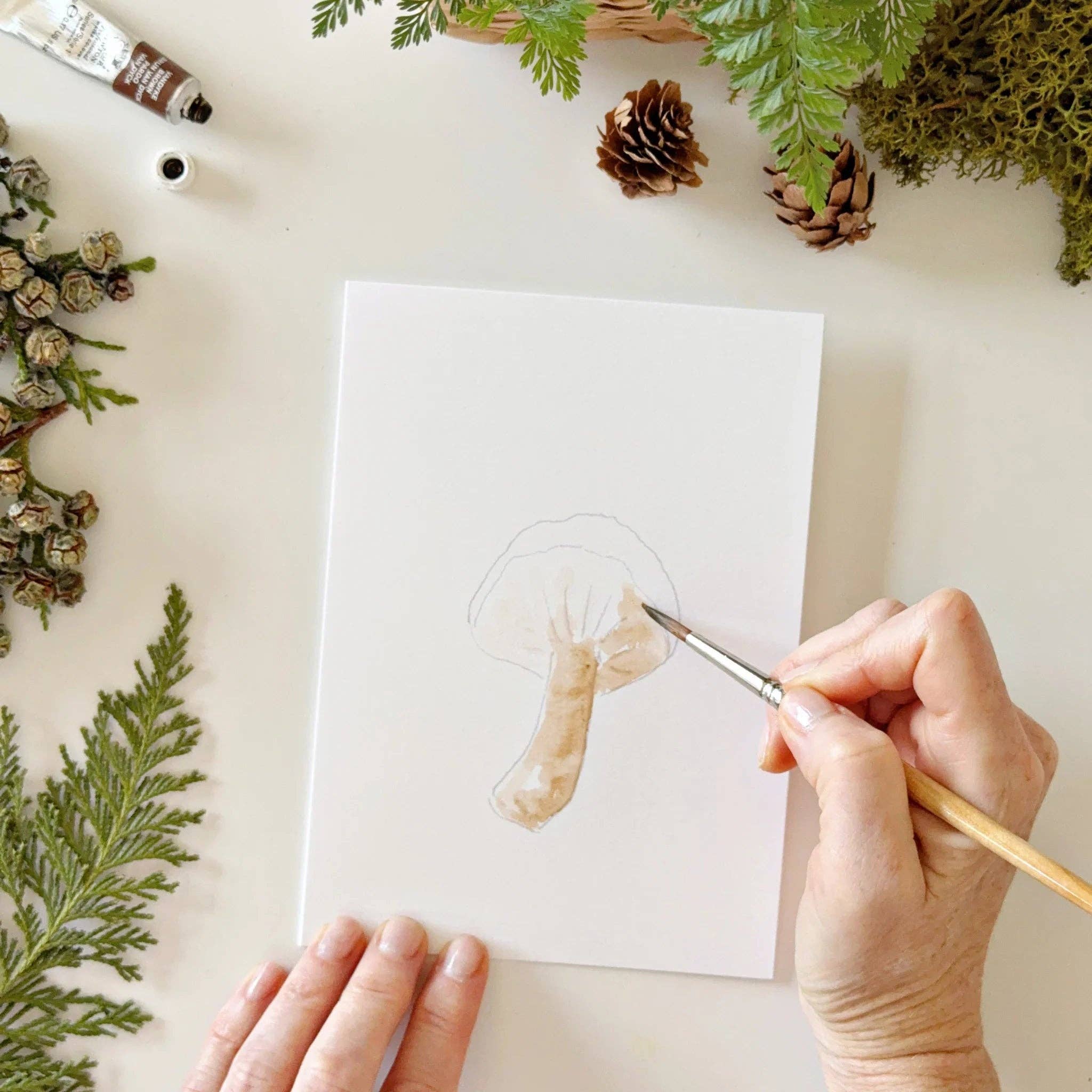 Mushrooms paintable watercolor notecard set - Image 2